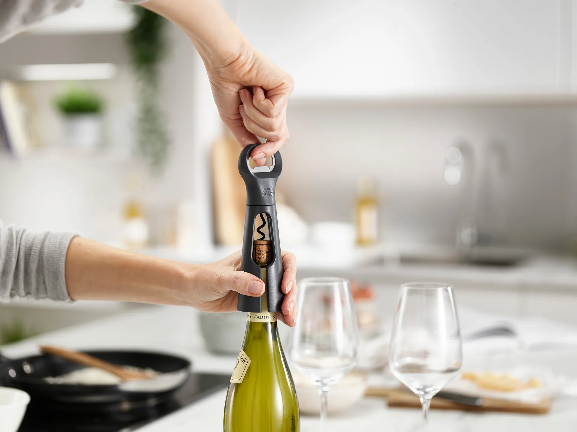 Barstar 3-in-1 korkkiruuvi 18,5 cm, Harmaa Joseph Joseph