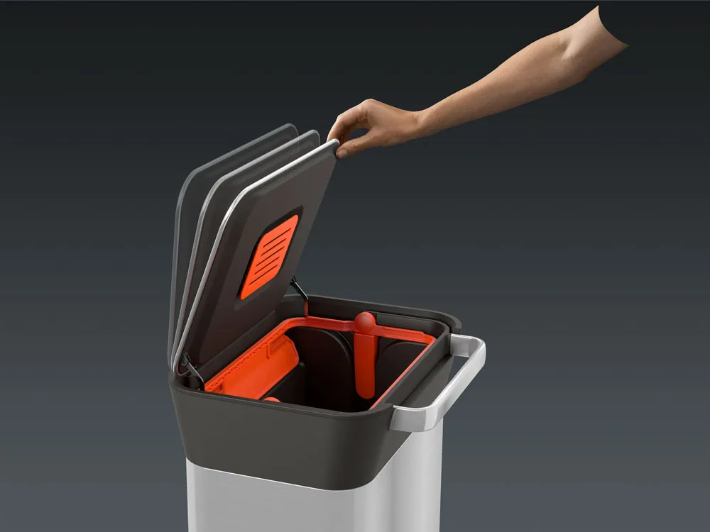 Joseph Joseph Titan jätepuristin poljettava roskis 30 L, Ruostumaton teräs Joseph Joseph