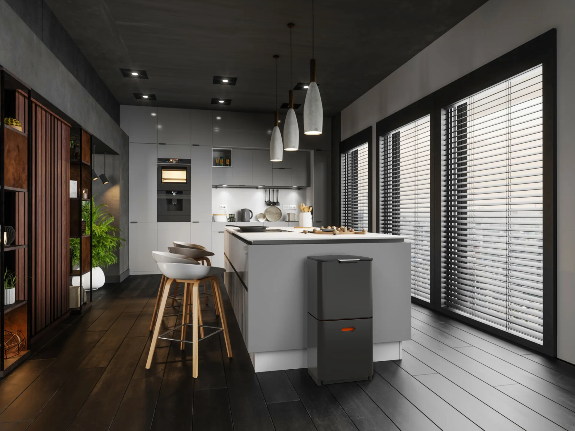 Joseph Joseph Totem Max roskakori 60 L, Hiilenmusta Joseph Joseph