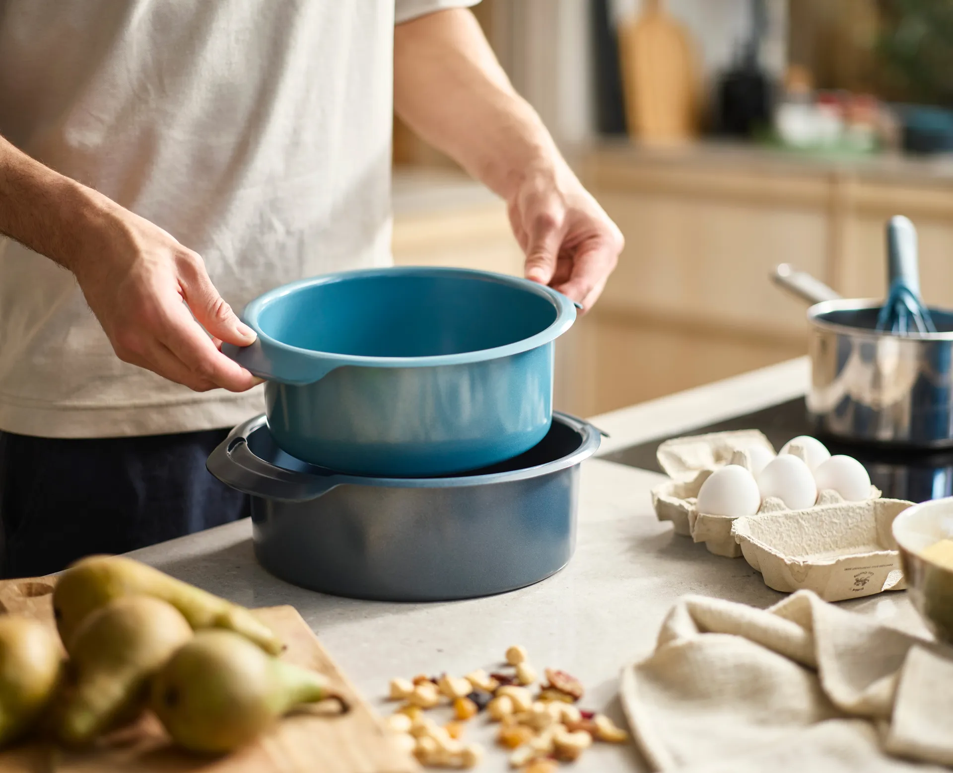 Nest bake pyöreä kakkuvuoka 2 osaa, Sininen Joseph Joseph