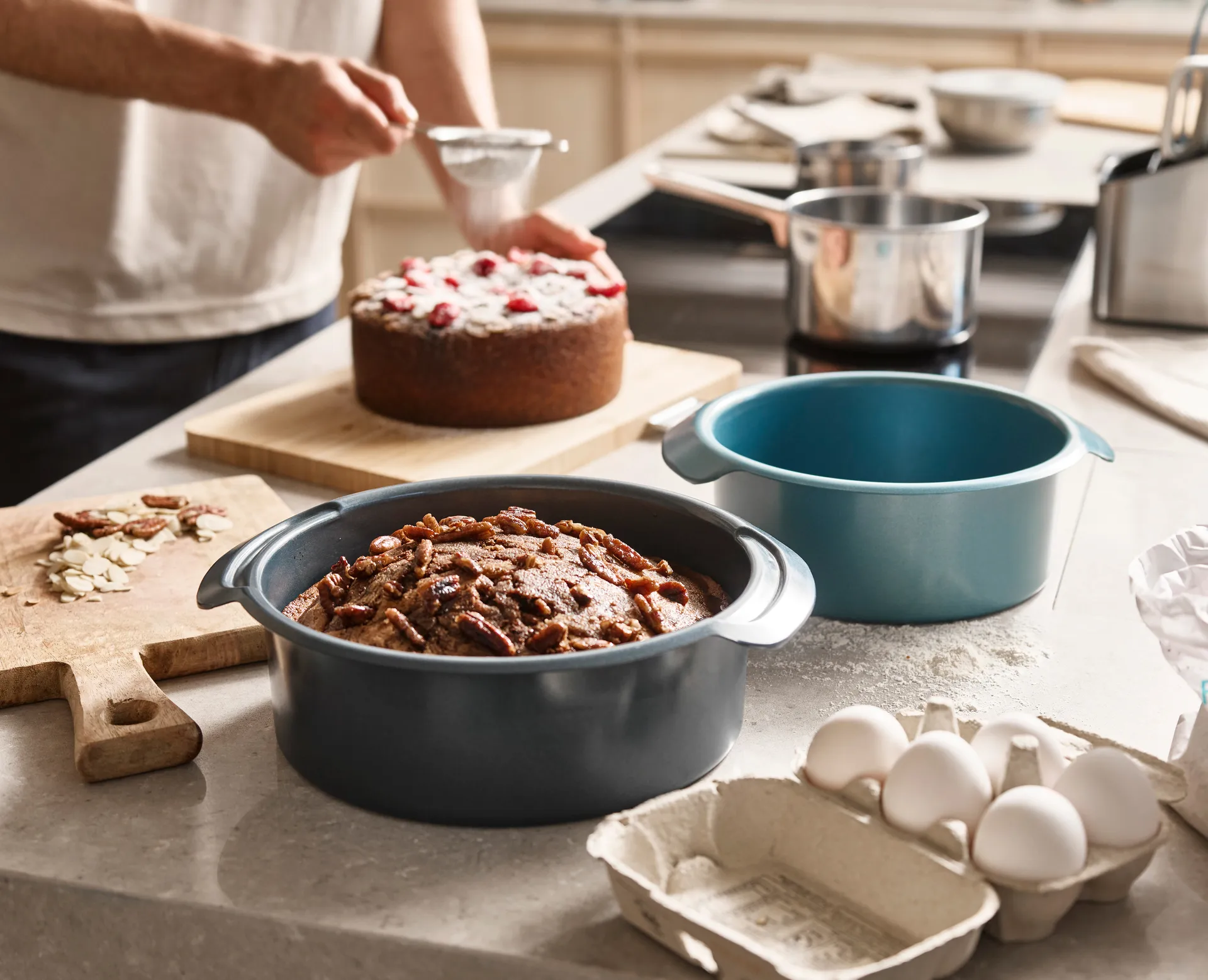 Nest bake pyöreä kakkuvuoka 23 cm., Sininen Joseph Joseph
