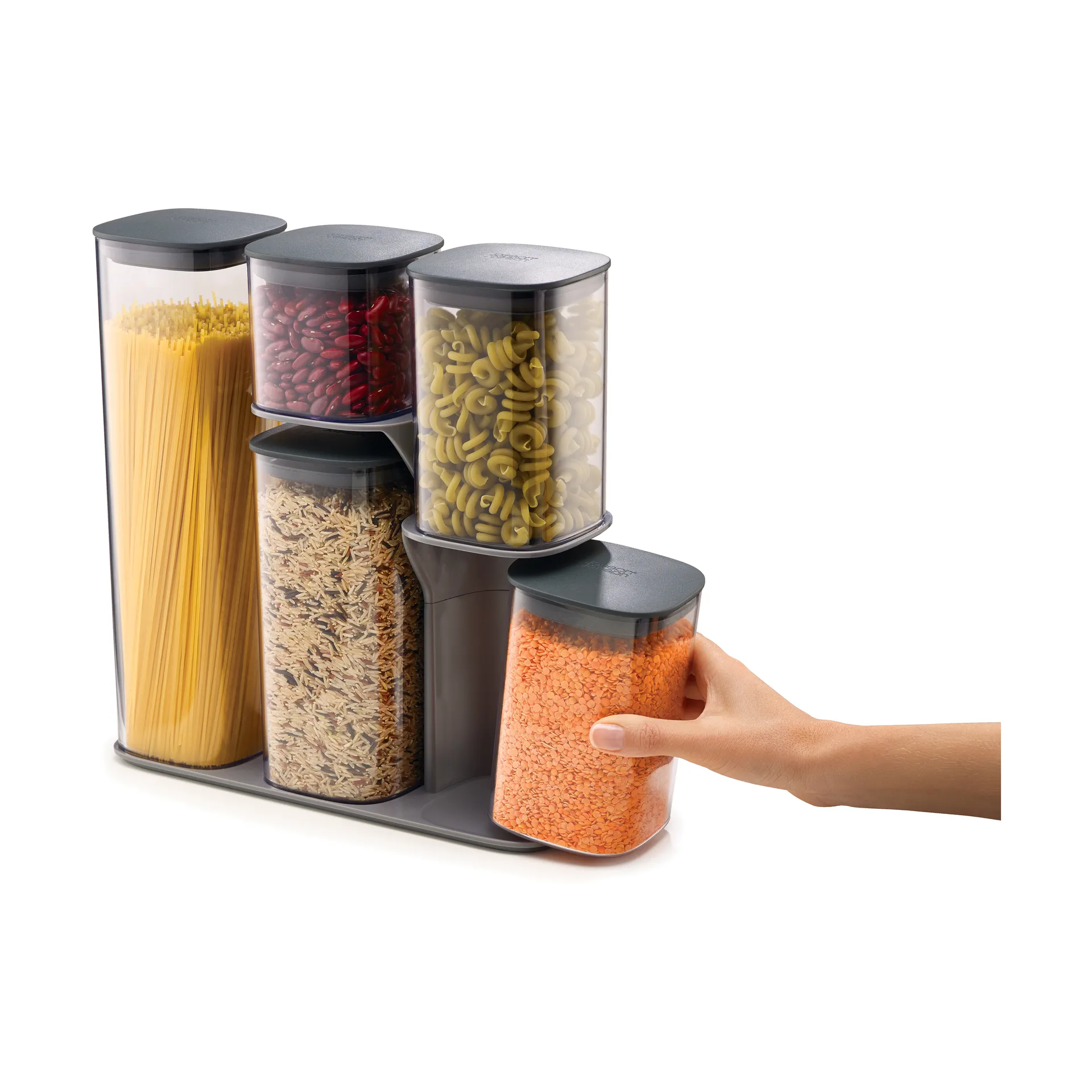 Podium säilytysastia, 5 osaa, Harmaa Joseph Joseph