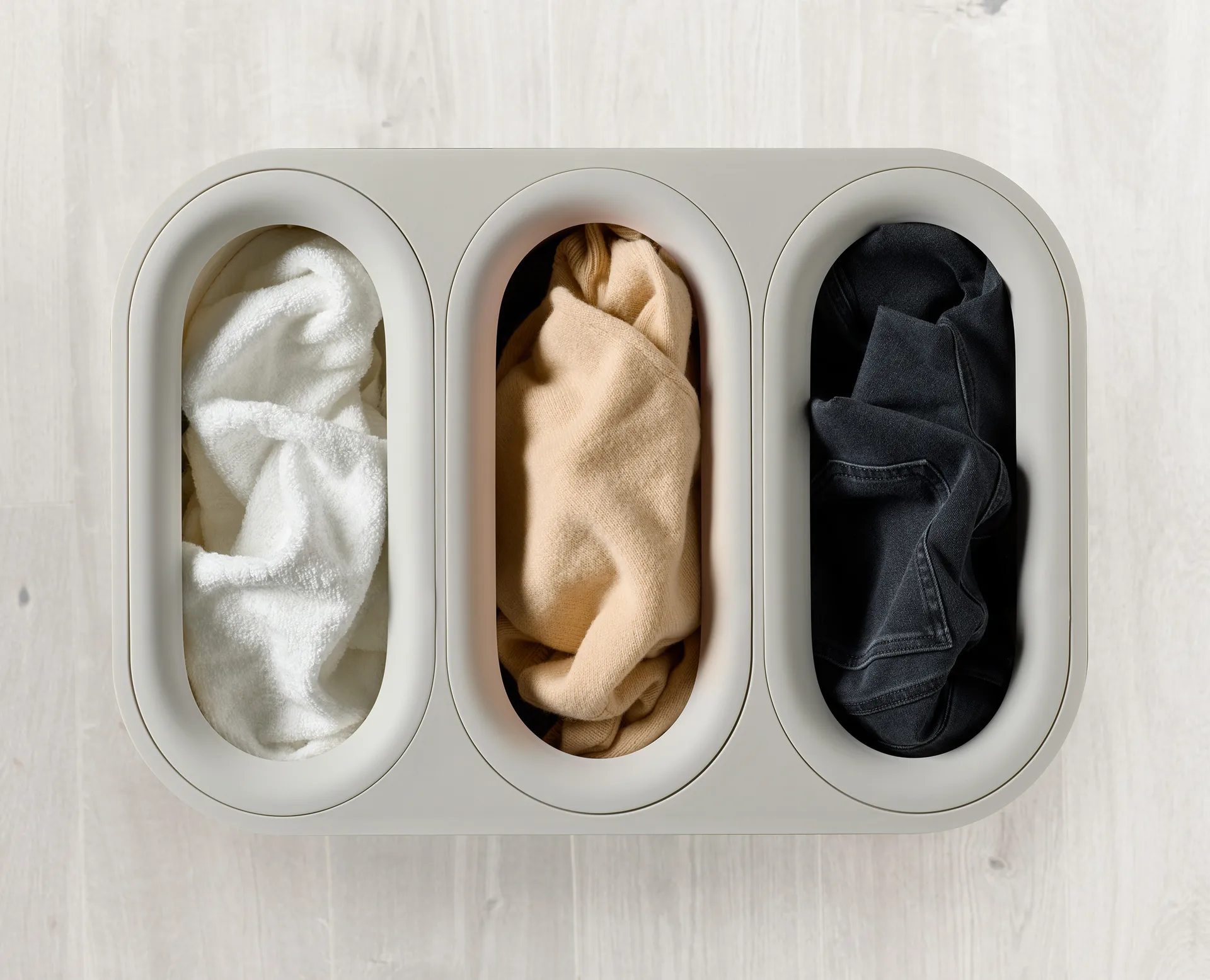 Tota Trio Luxe pyykkikori 90 L, Ecru Joseph Joseph