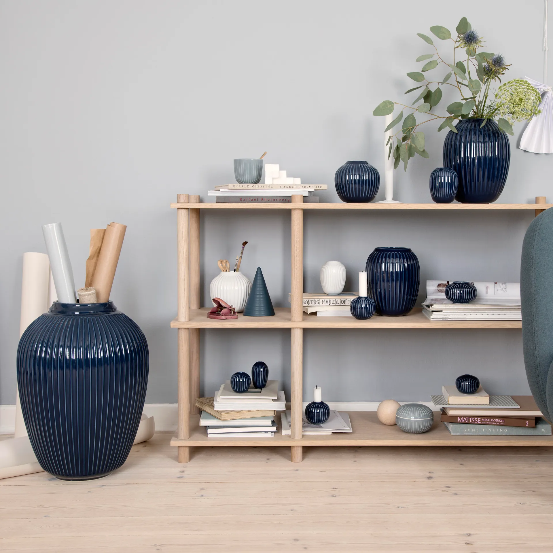 Hammershøi maljakko iso, indigo Kähler