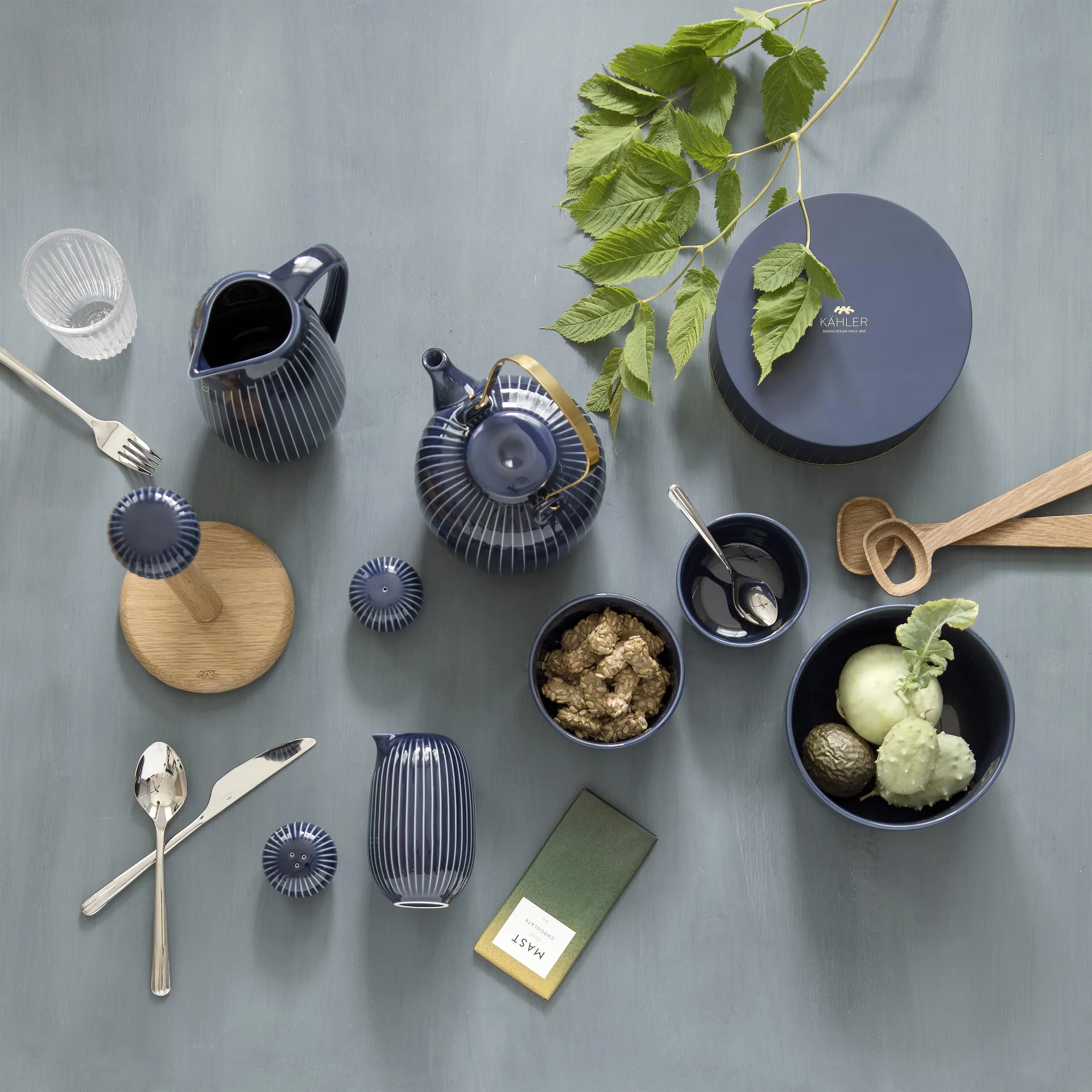 Hammershøi talouspaperiteline, indigo Kähler