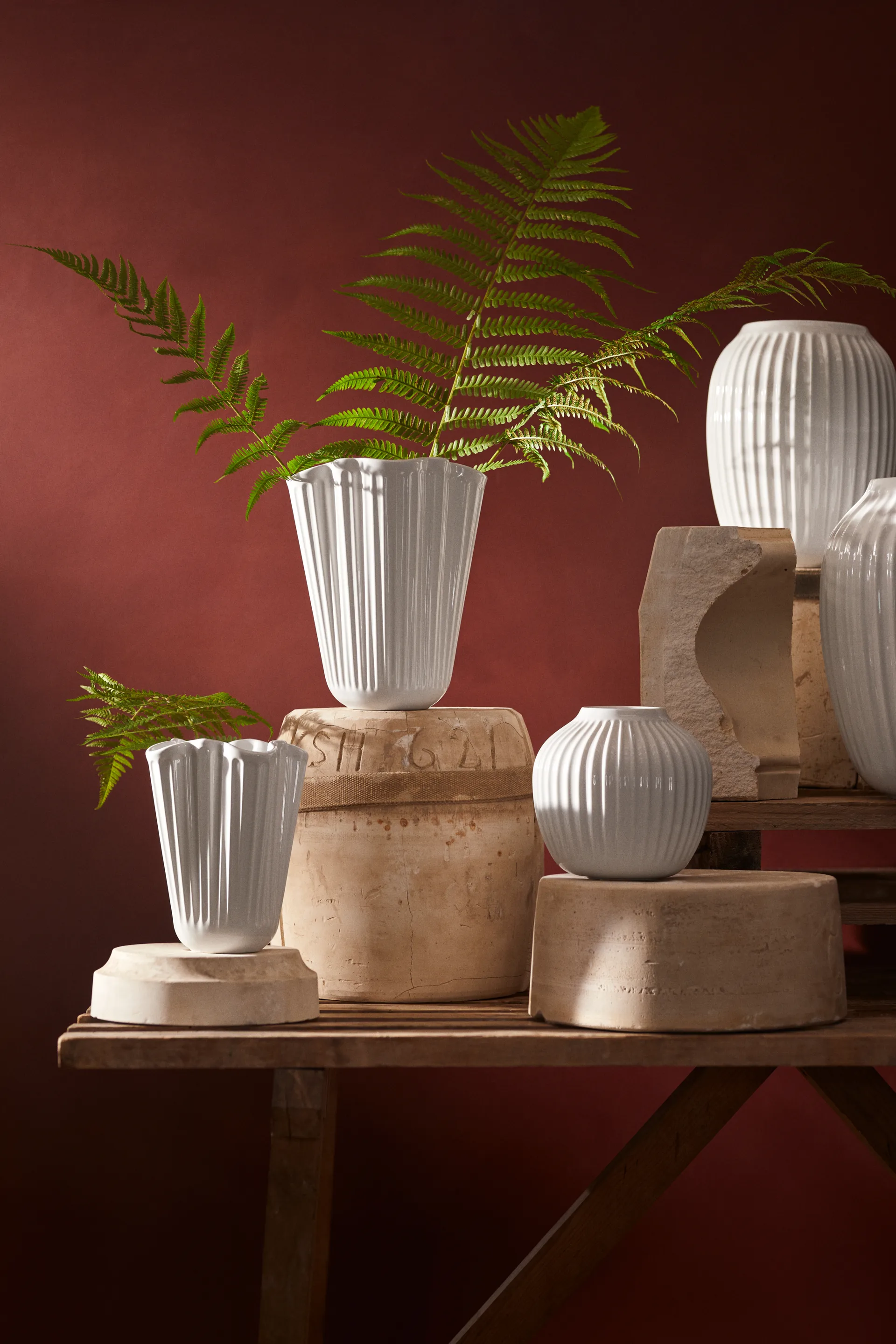 Hammershøi vaasi unfold, Valkoinen, 20,5 cm Kähler