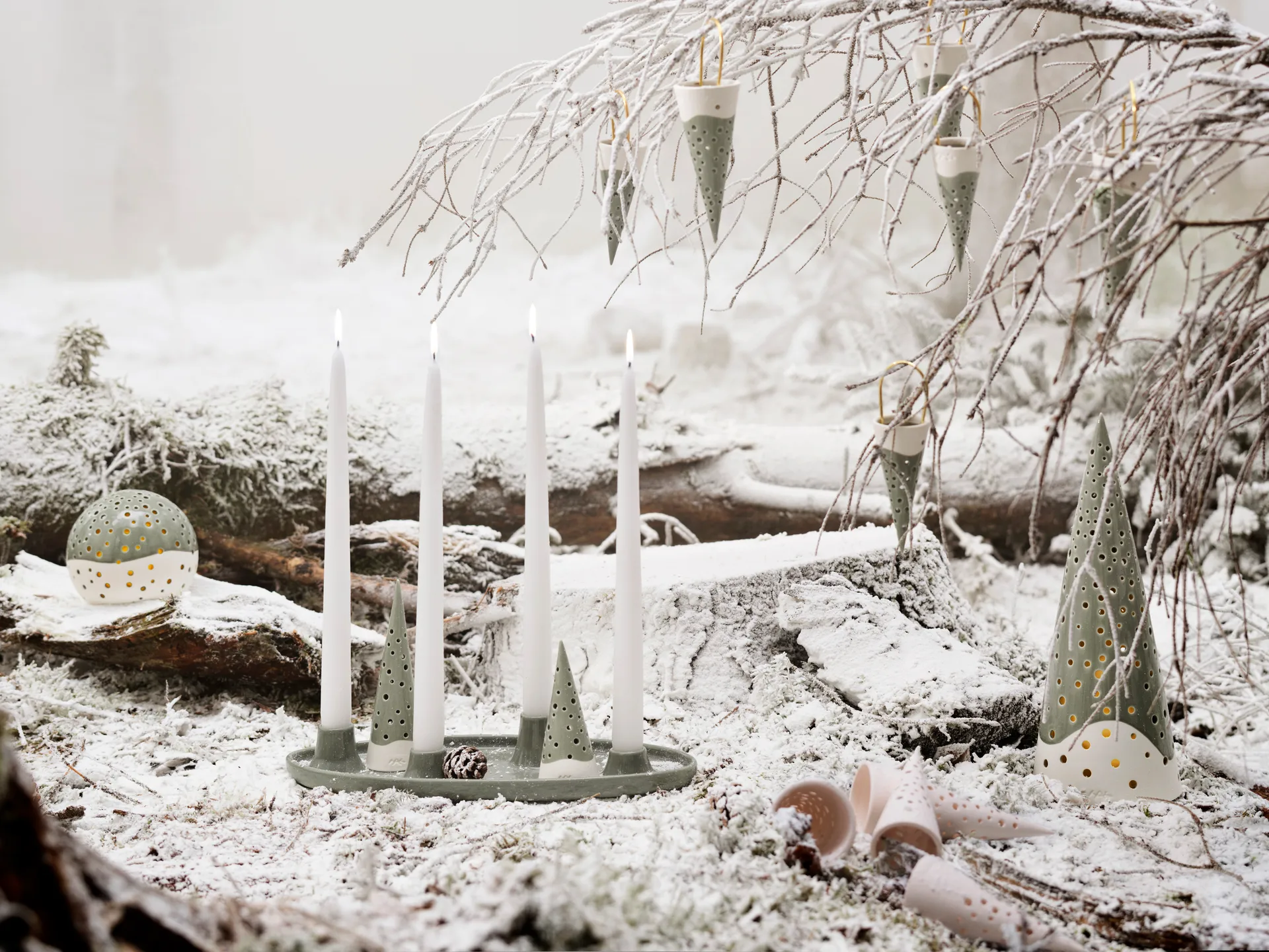 Nobili joulutuutti joulukoriste 18 cm, Vihreä Kähler