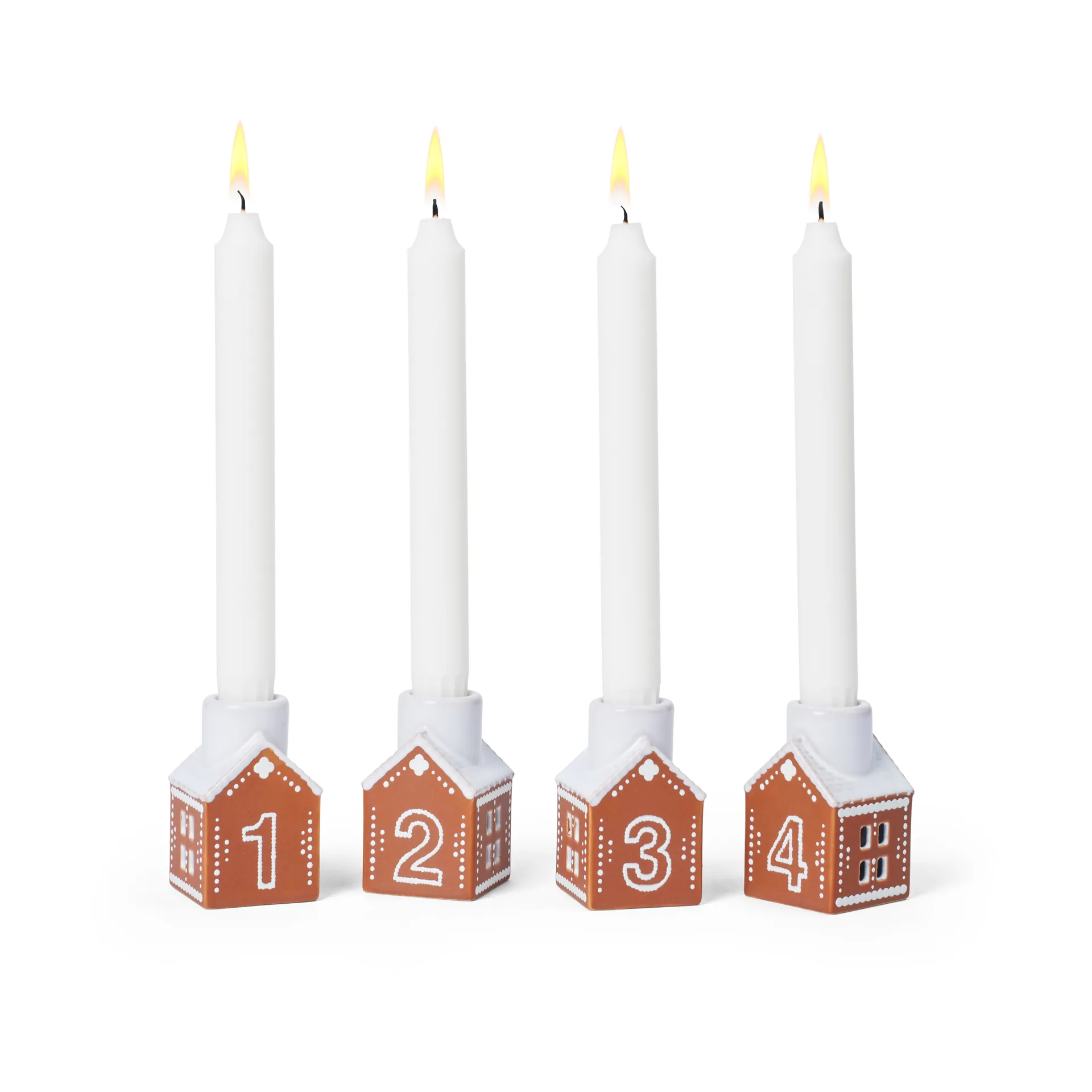 Piparkakku adventtikynttelikkö 4 osaa, Ruskea Kähler