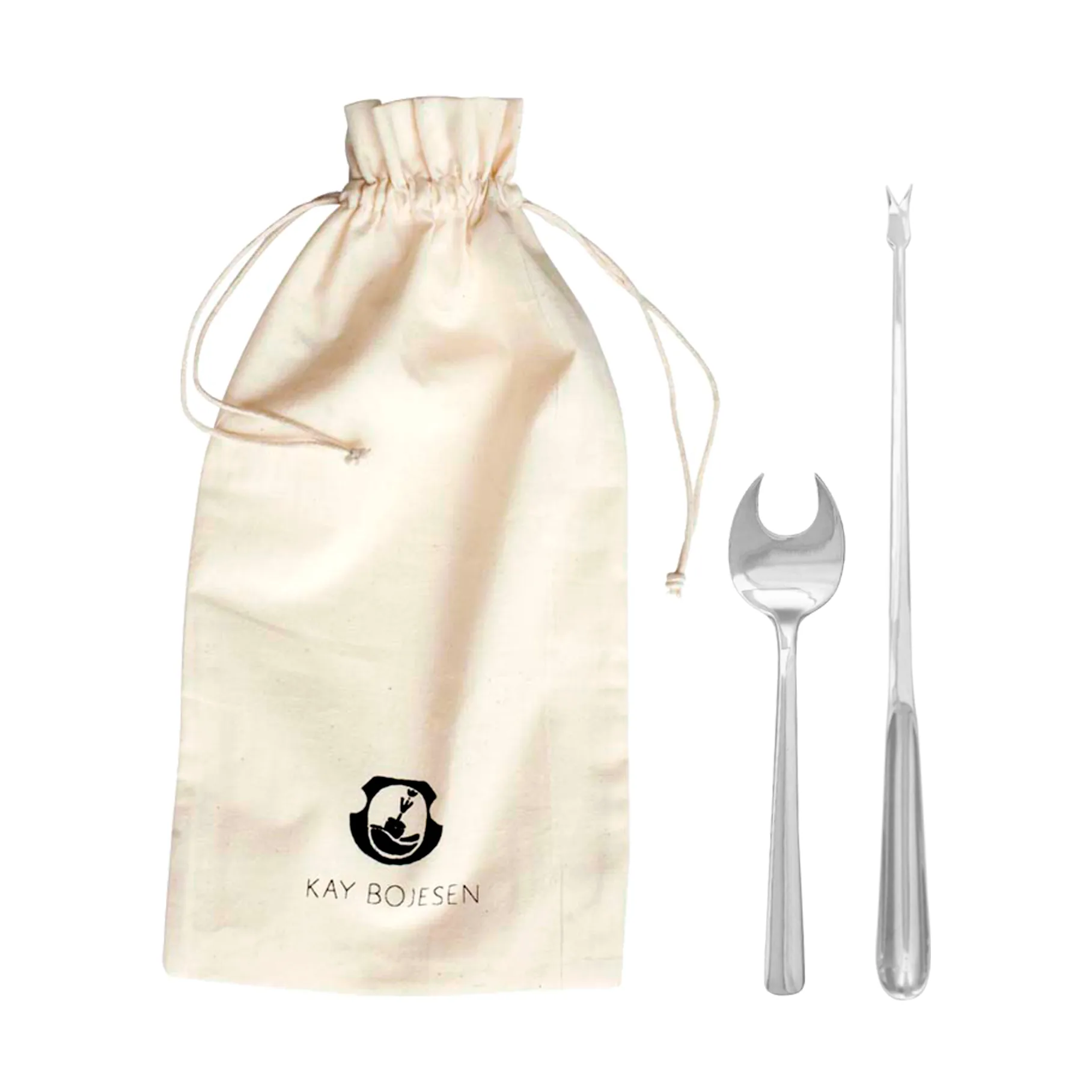 Grand Prix -äyriäisaterimet 8 osaa, Polished steel Kay Bojesen