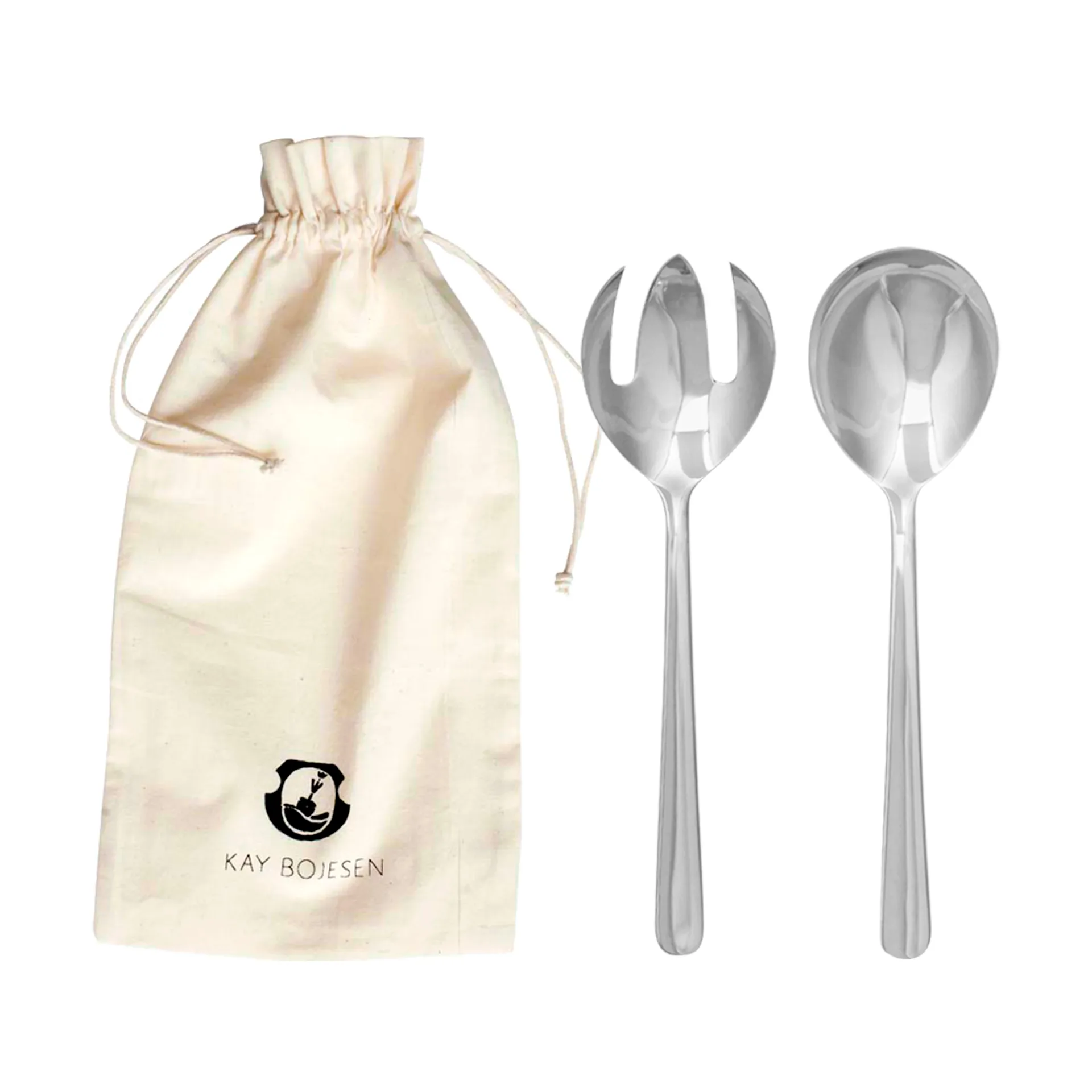 Grand Prix -salaattiottimet 23,5 cm 2 osaa, Polished steel Kay Bojesen