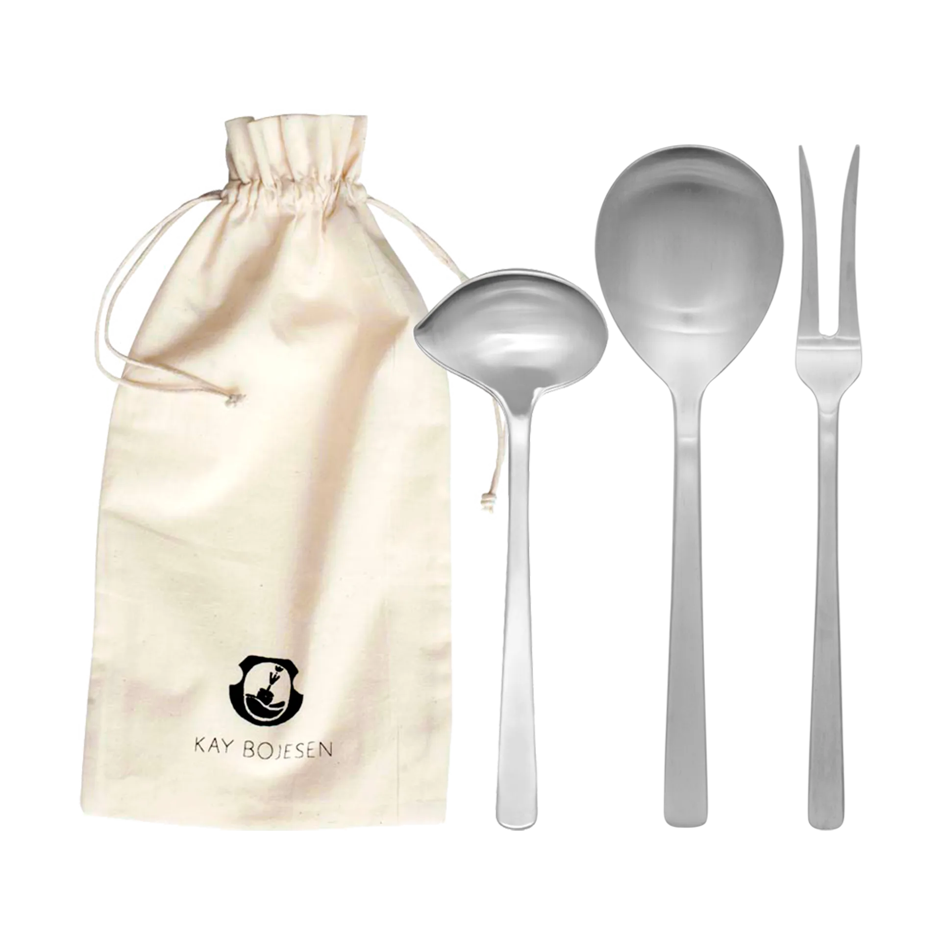 Grand Prix -tarjoilusetti 3 osaa, Matte steel Kay Bojesen