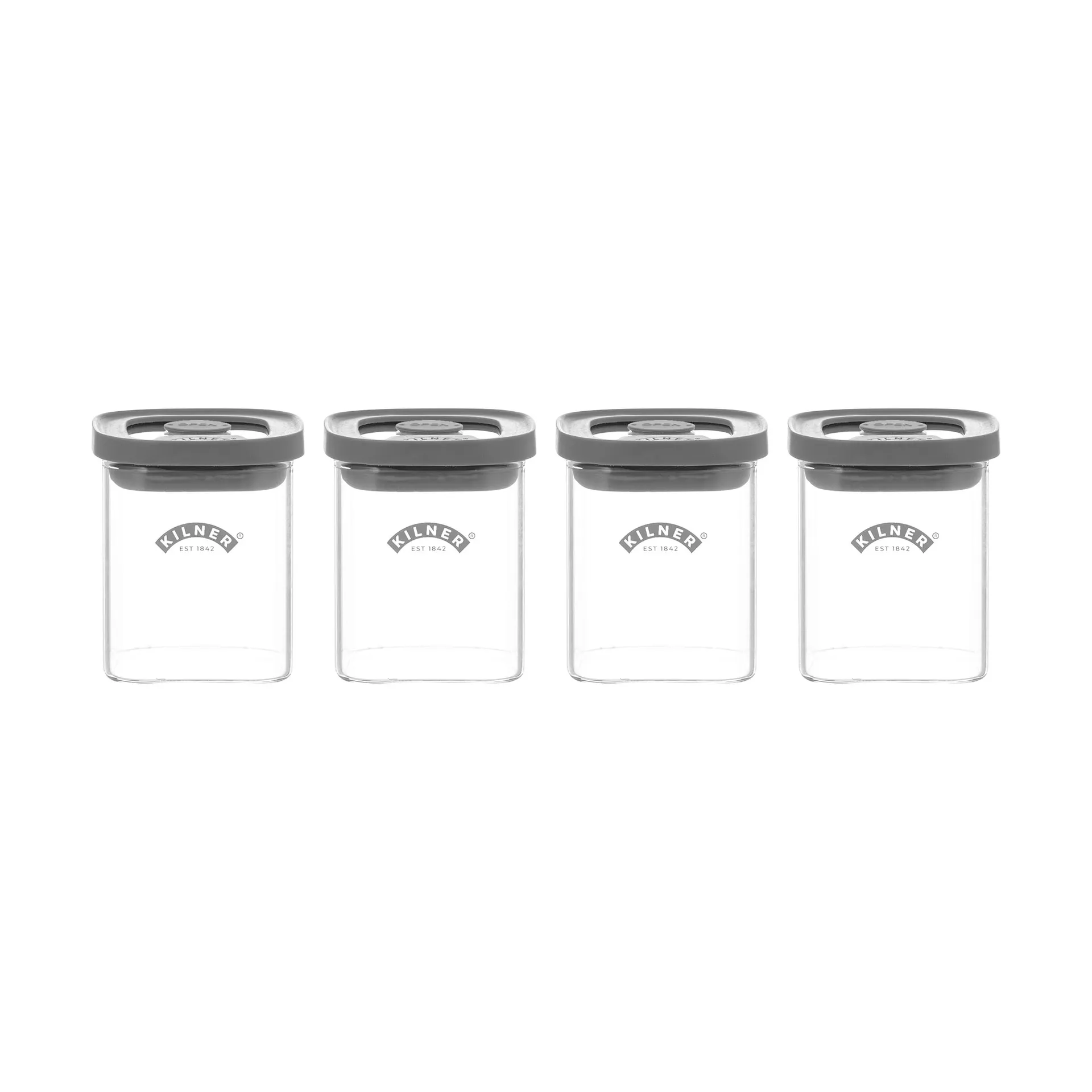 Kilner FRESH maustepurkit, Kirkas harmaa, 4-pack, 160 ml Kilner