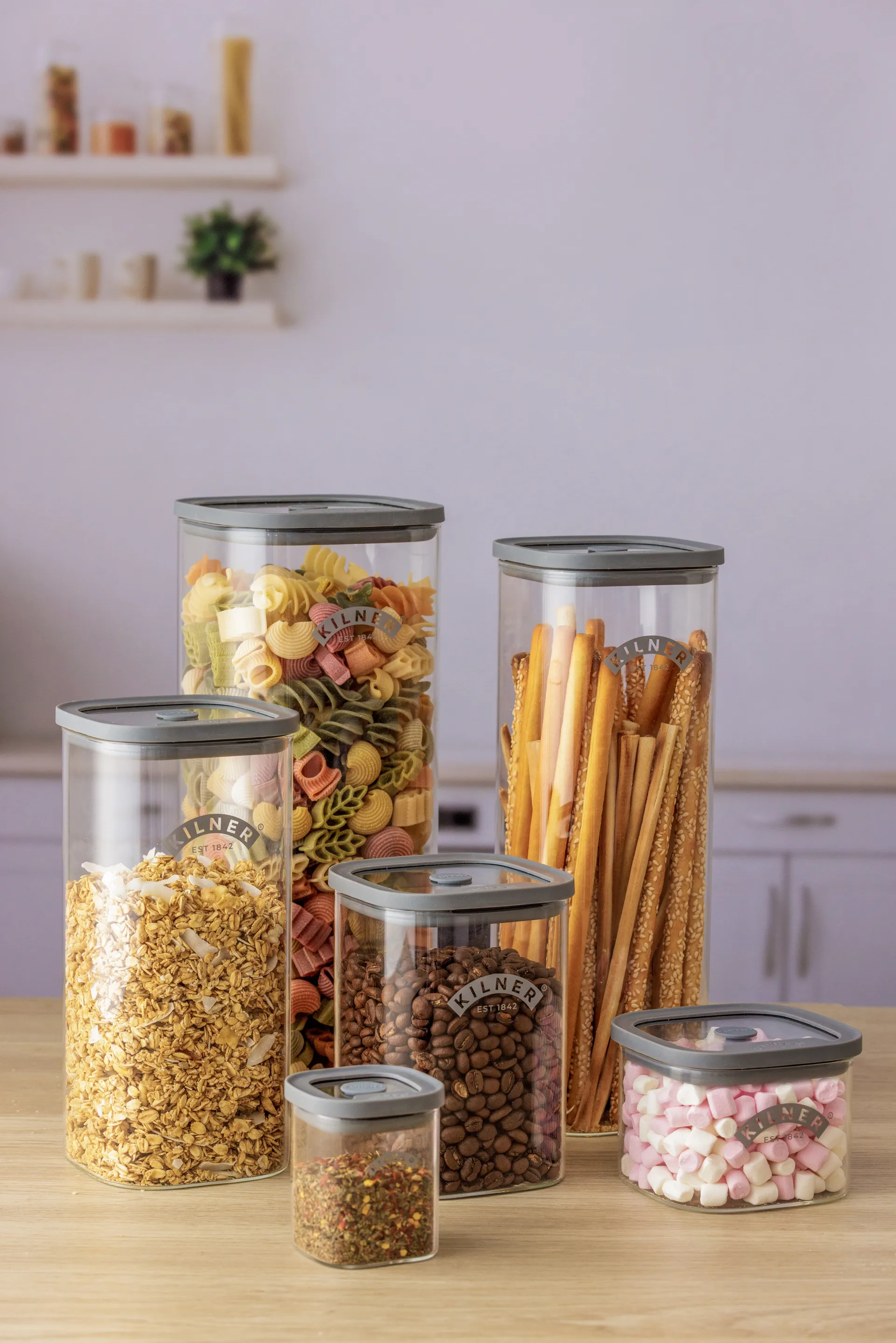 Kilner FRESH säilytyspurkki, Kirkas harmaa, 1 l Kilner