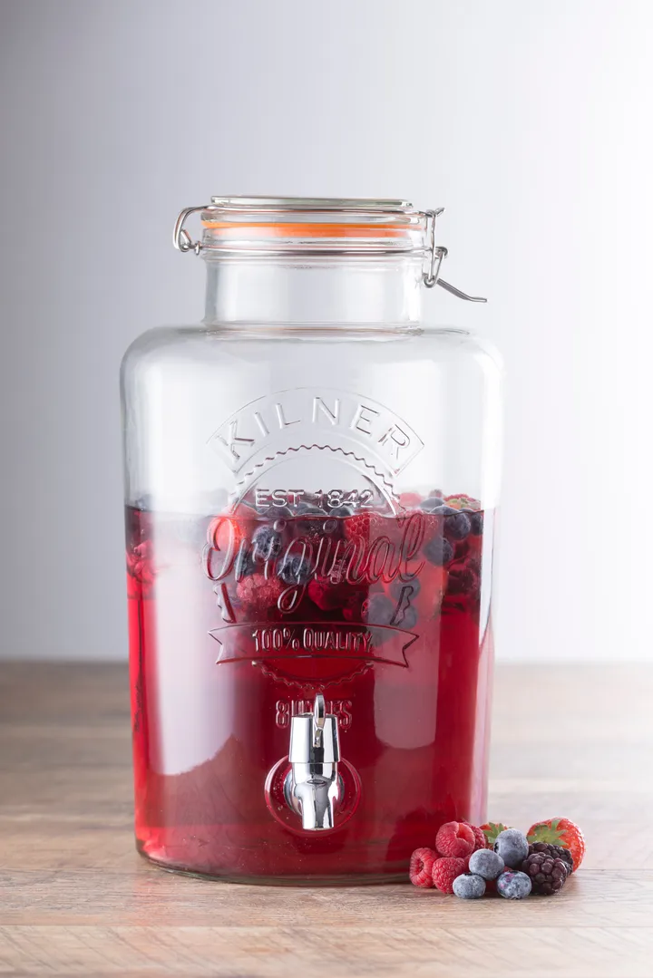 Kilner juoma-annostelija hanalla - Kirkas ruostumaton teräs, 8 l - Kilner
