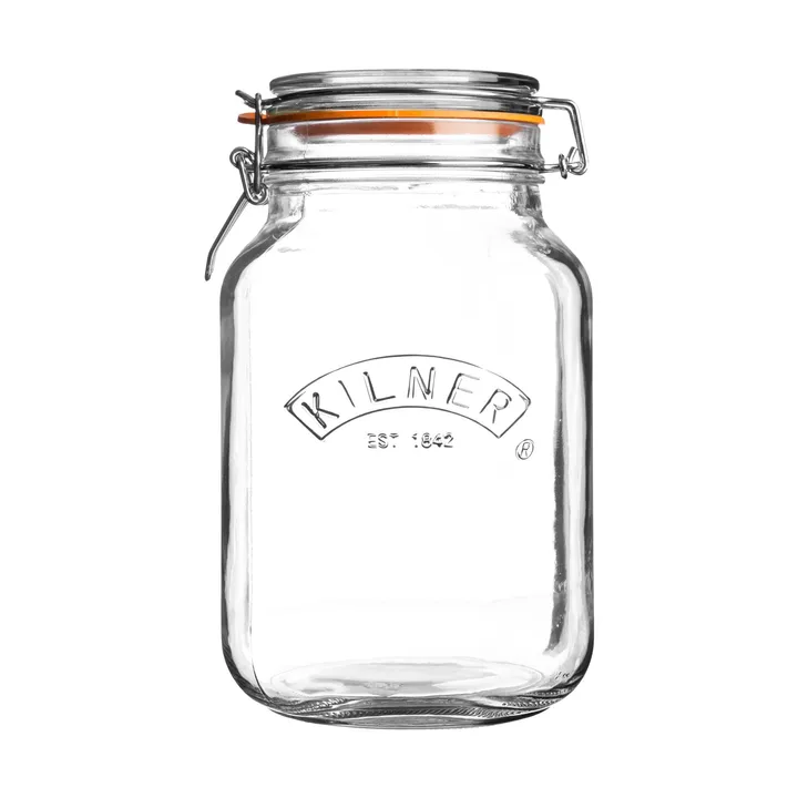 Kilner neliönmuotoinen säilykepurkki salpalla - Kirkas, 2 l - Kilner