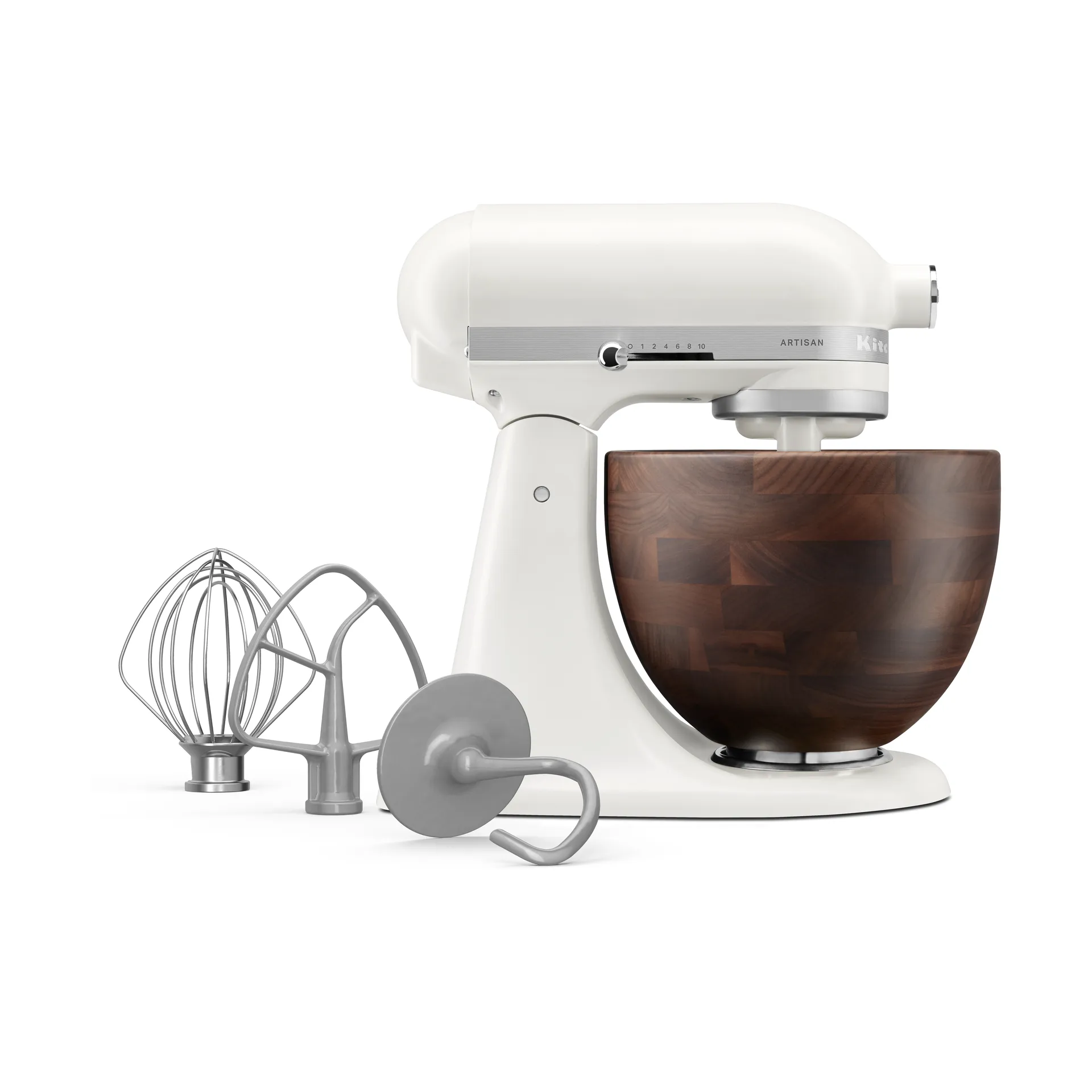 Artisan 5KSM156-keittiökone puukulholla 4,7 l, Porcelain white-walnut KitchenAid
