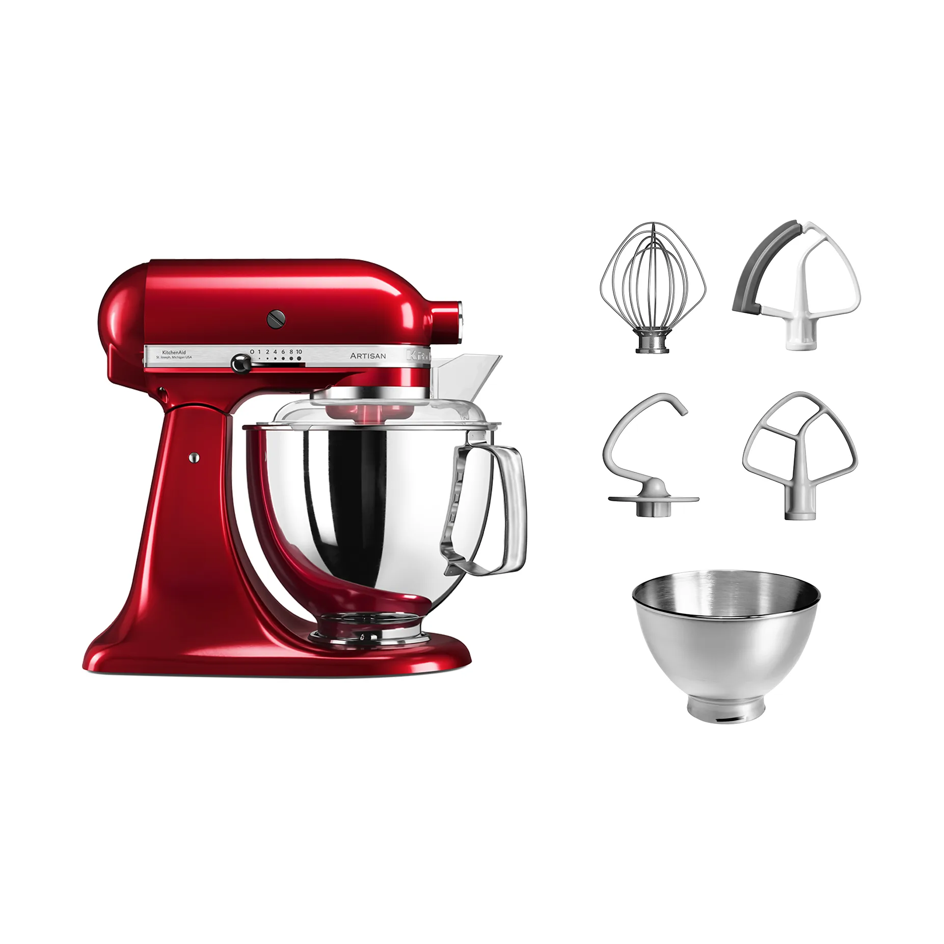 Artisan 5KSM175 keittiökone lisävarusteilla 4,8 L, Candy apple KitchenAid