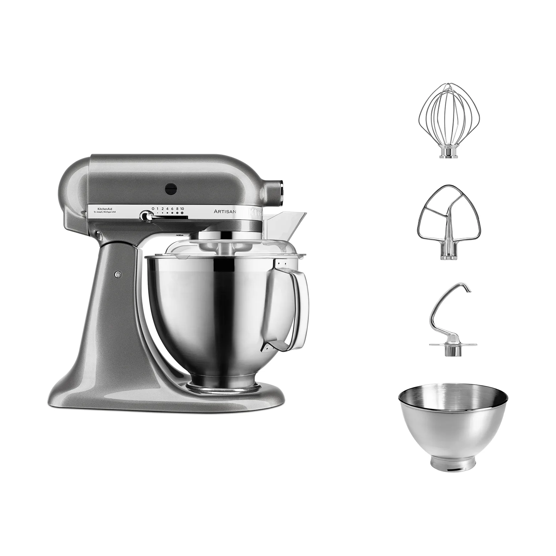 Artisan 5KSM185 keittiökone premium 4,8 L, Medallion silver KitchenAid