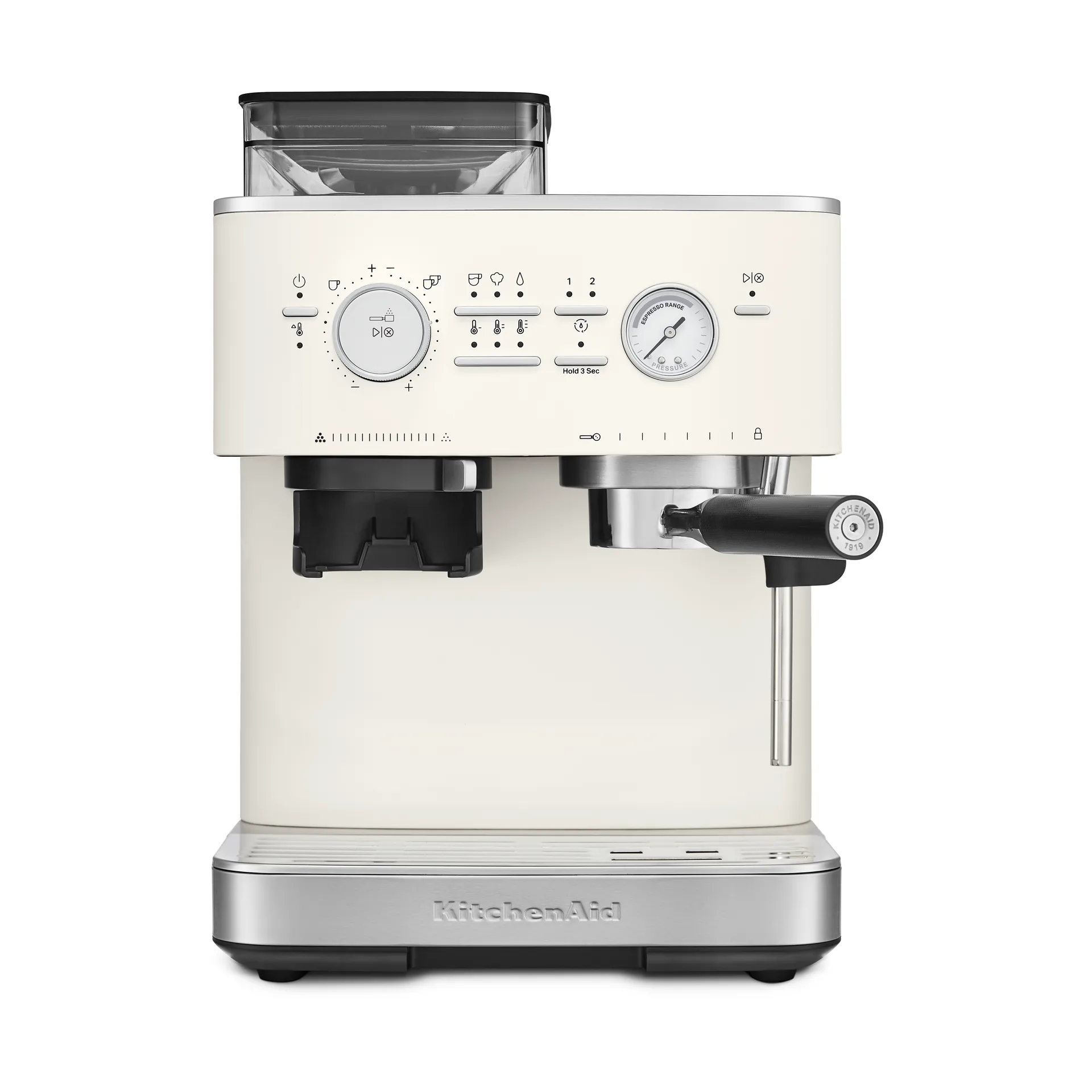 KitchenAid puoliautomaattinen espressokone jauhimella, Porcelain white. KitchenAid