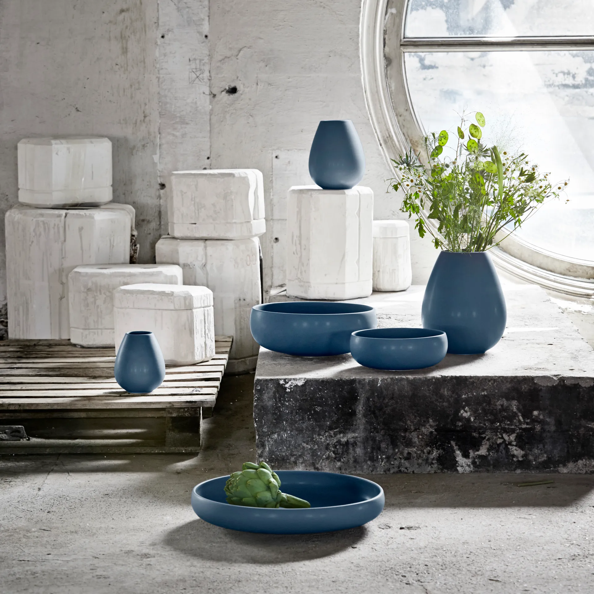 Earth kulho 30 cm, Sininen Knabstrup Keramik