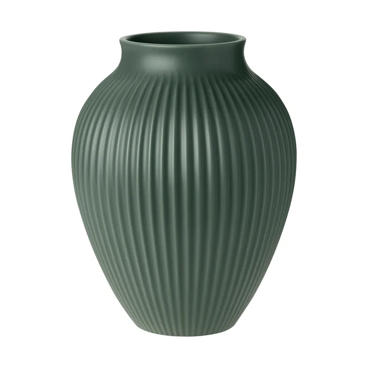 Knabstrup maljakko ripple matta celadon green - 27 cm - Knabstrup Keramik
