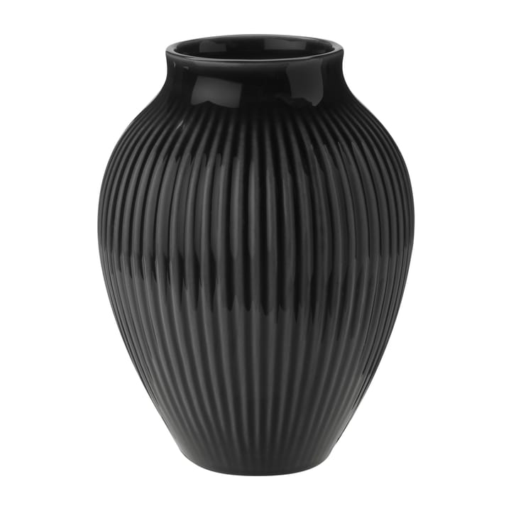 Knabstrup maljakko uritettu 12,5 cm, Musta Knabstrup Keramik