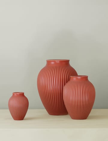 Knabstrup maljakko uritettu 20 cm - Koralli - Knabstrup Keramik