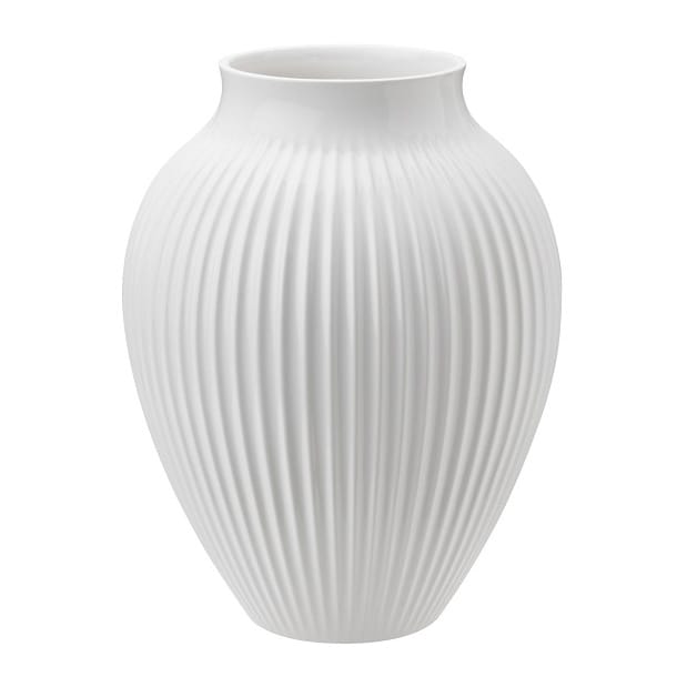 Knabstrup maljakko uritettu 20 cm, Valkoinen Knabstrup Keramik