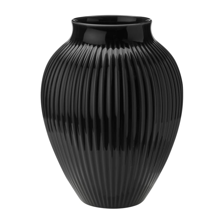 Knabstrup maljakko uritettu 27 cm, Musta Knabstrup Keramik