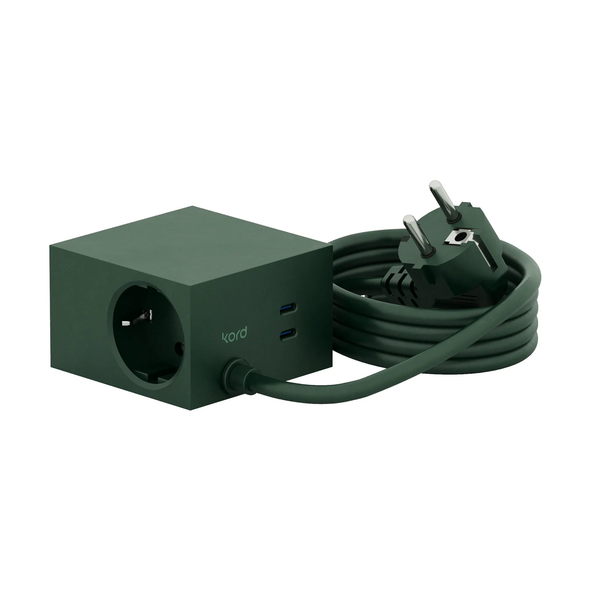 Cuboid+ haaroituspistorasia USB-C 30W 2 m, Dark Green Kord