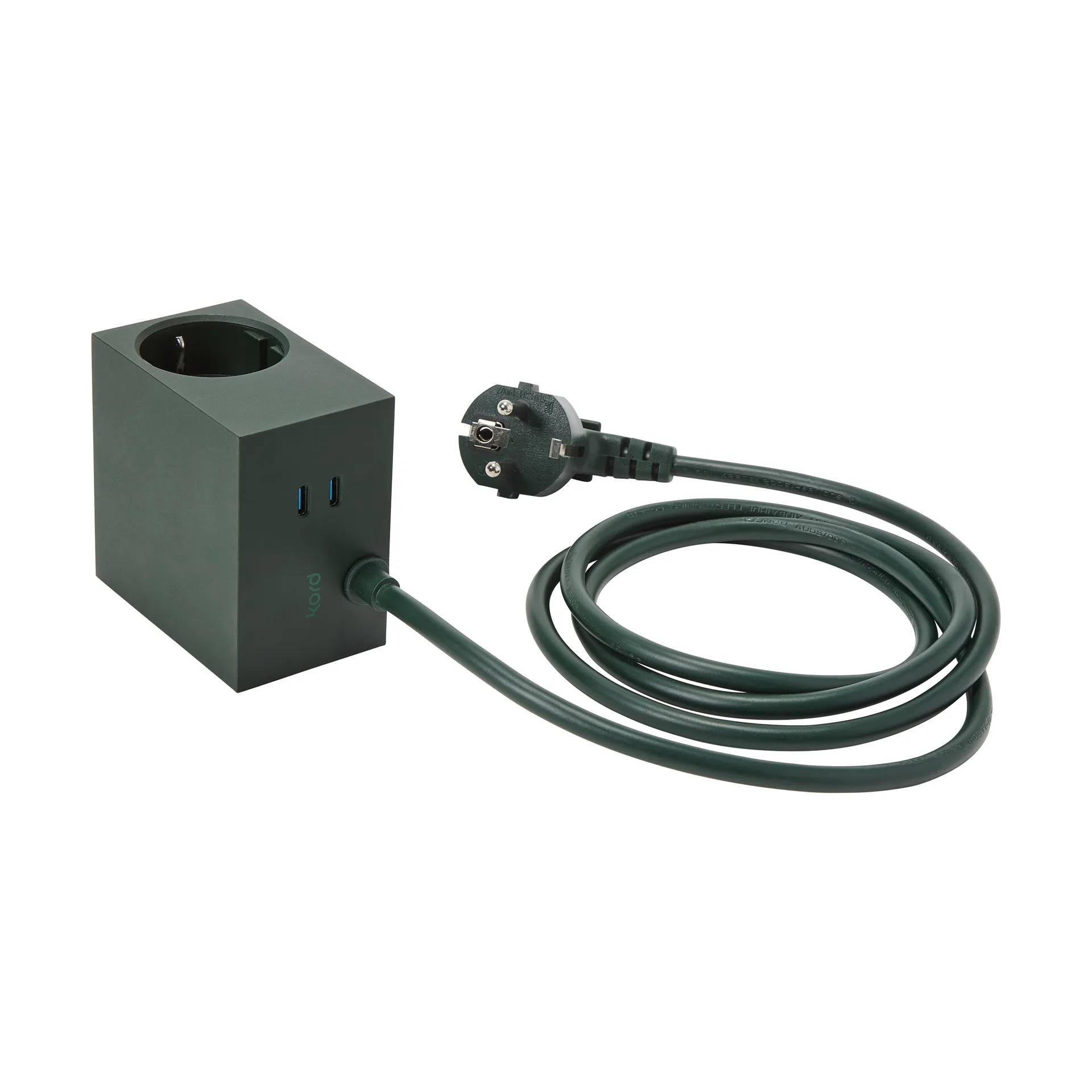 Cuboid+ haaroituspistorasia USB-C 30W 2 m, Dark Green Kord