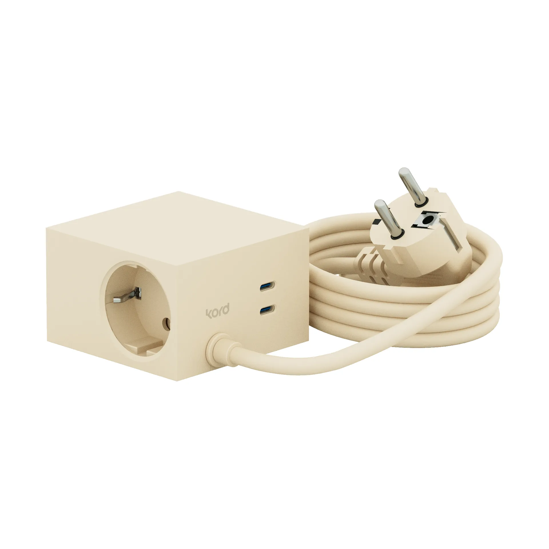Cuboid+ haaroituspistorasia USB-C 30W 2 m, Pearled Ivory Kord