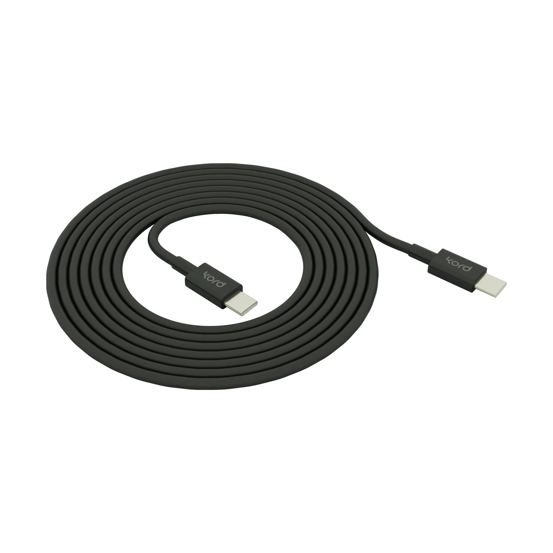 Kord USB-C - USB-C latauskaapeliin 1,8 m, Black Kord