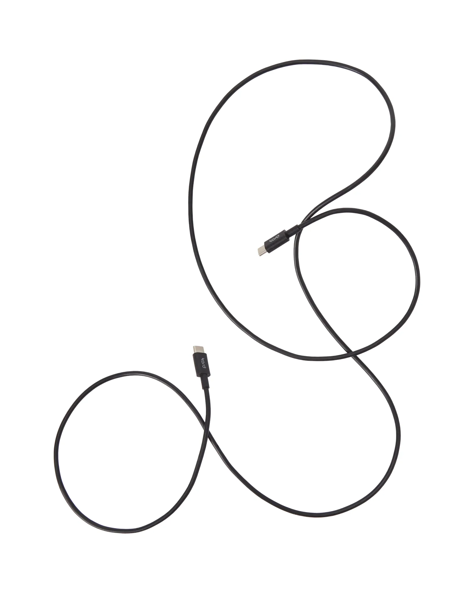 Kord USB-C - USB-C latauskaapeliin 1,8 m, Black Kord