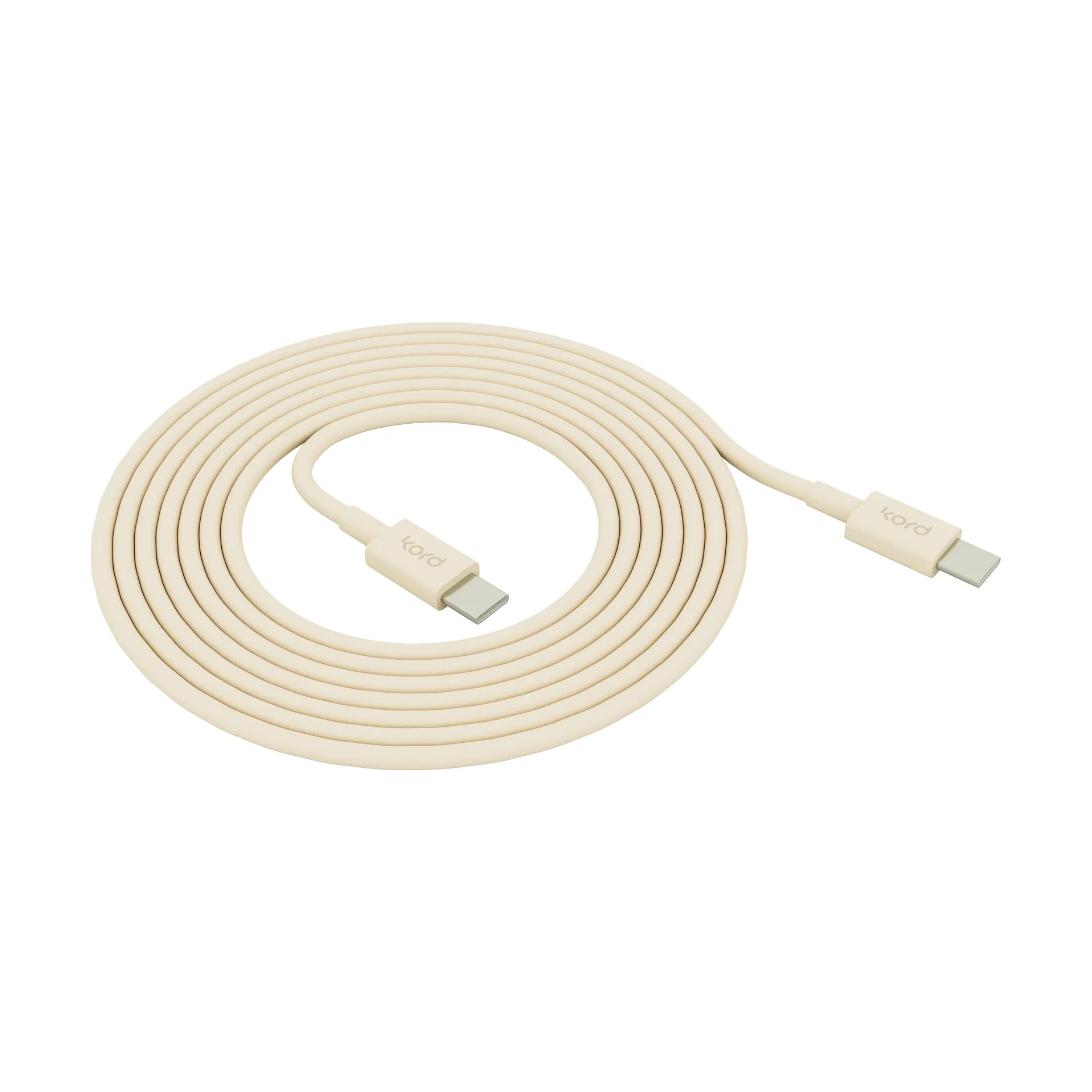 Kord USB-C - USB-C latauskaapeliin 1,8 m, Pearled Ivory Kord