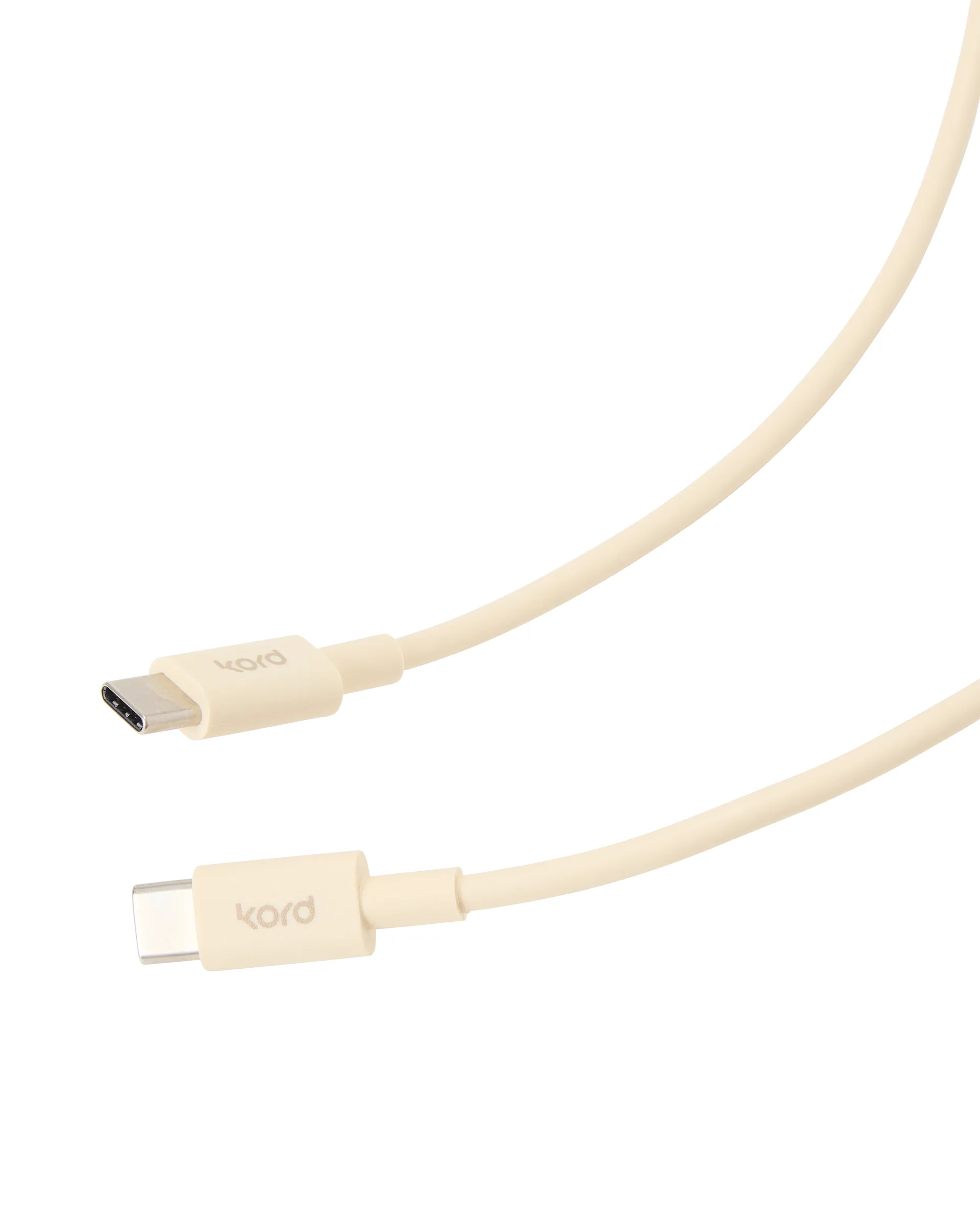 Kord USB-C - USB-C latauskaapeliin 1,8 m, Pearled Ivory Kord
