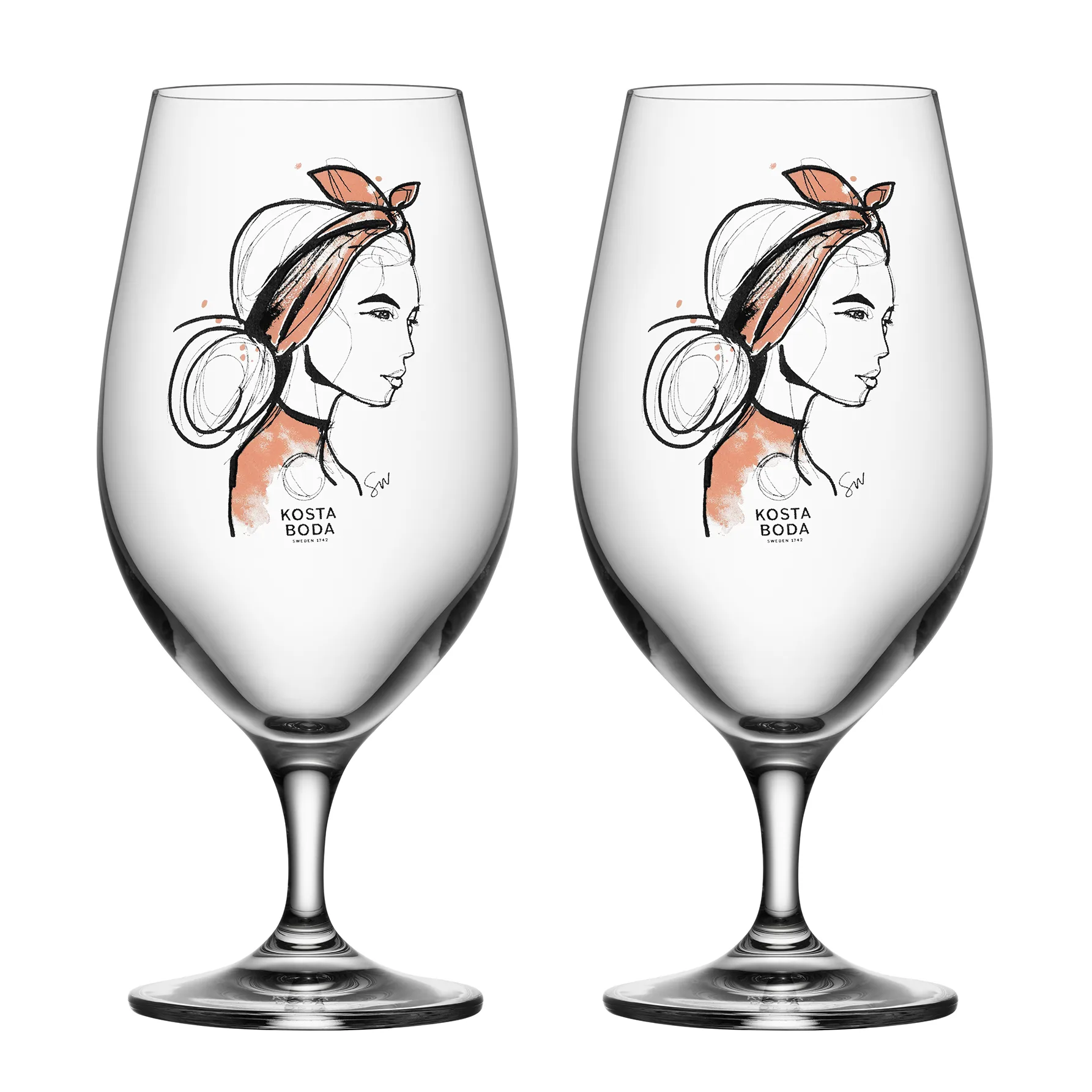 All about you olutlasi 40 cl 2-pakkaus, Near you beer (rusty orange) Kosta Boda
