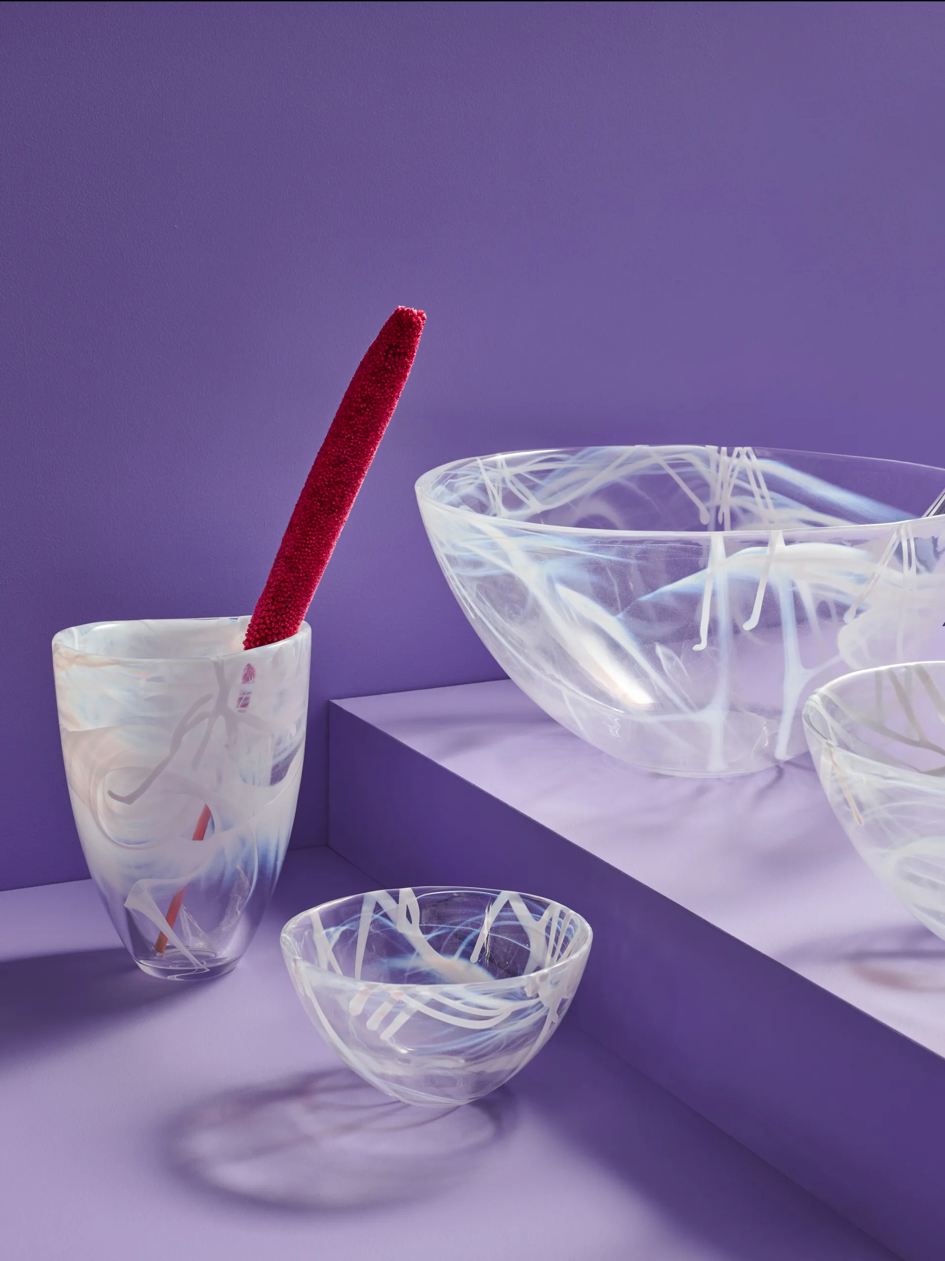 Contrast maljakko 200 mm, Valkoinen-valkoinen Kosta Boda