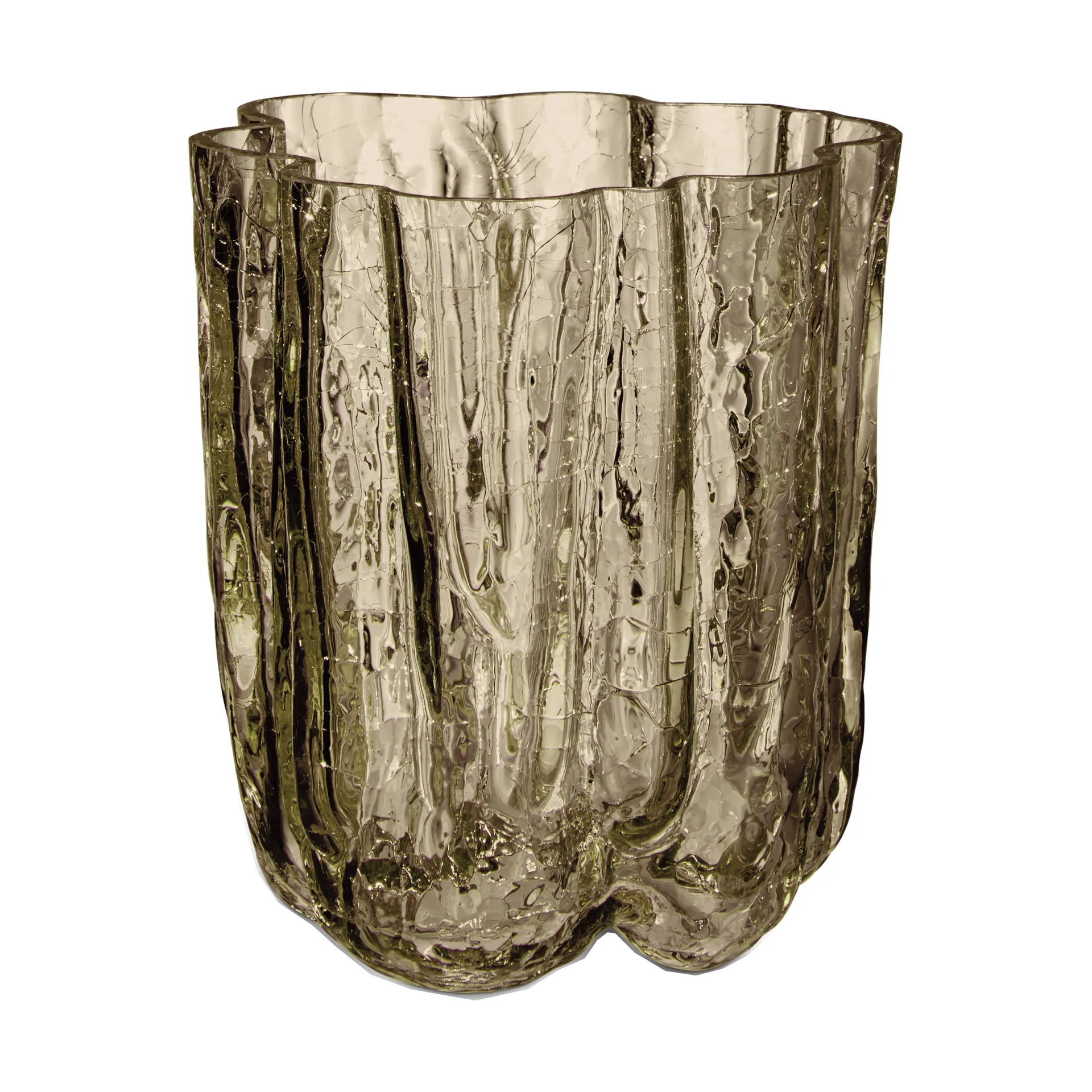 Crackle maljakko 12,1 cm, taupe Kosta Boda