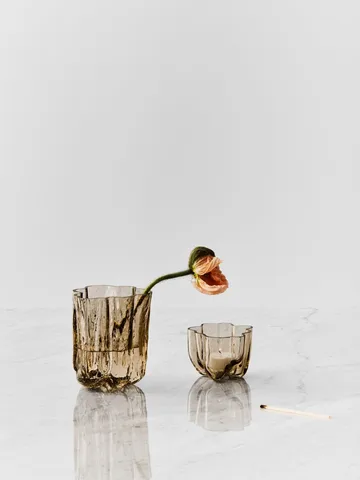 Crackle maljakko 12,1 cm - taupe - Kosta Boda