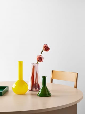 Lab erlenmeyer maljakko 30,5 cm - Punainen-valkoinen-pinkki - Kosta Boda