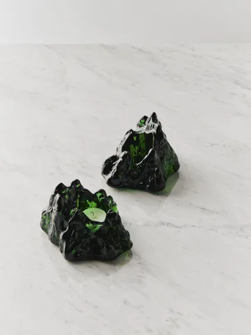 The Rock kynttilälyhty 91 mm - Smaragdin vihreä - Kosta Boda