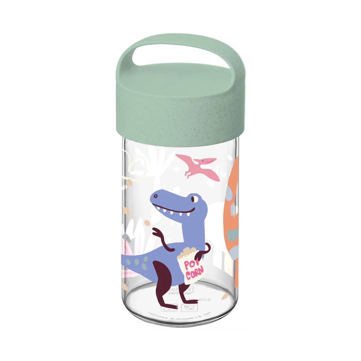 Koziol Buddy Snack vesipullo 50 cl Dinosaurus