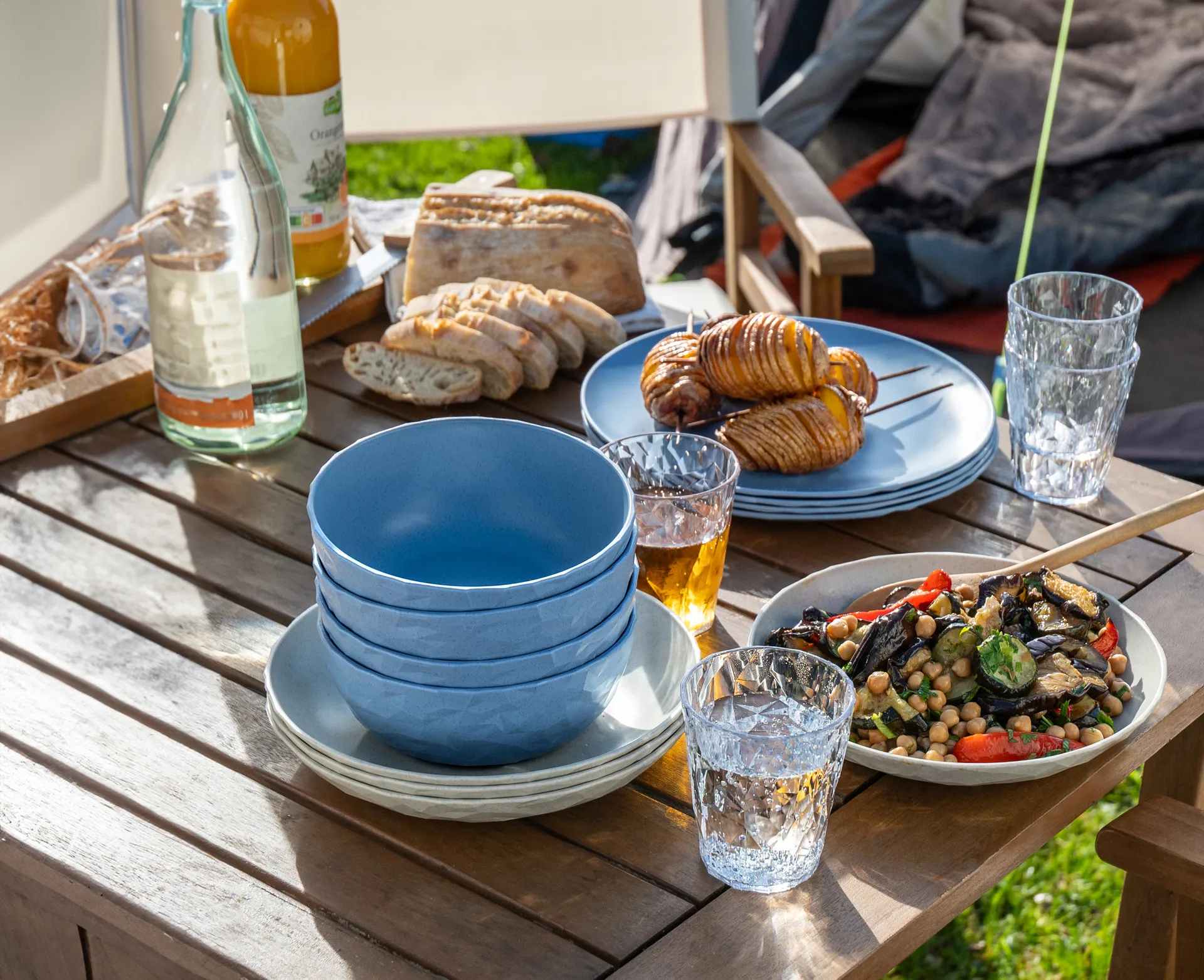 Club kulho Ø16,2 cm 4-pack biokierrätysmuovi, Nature flower blue Koziol