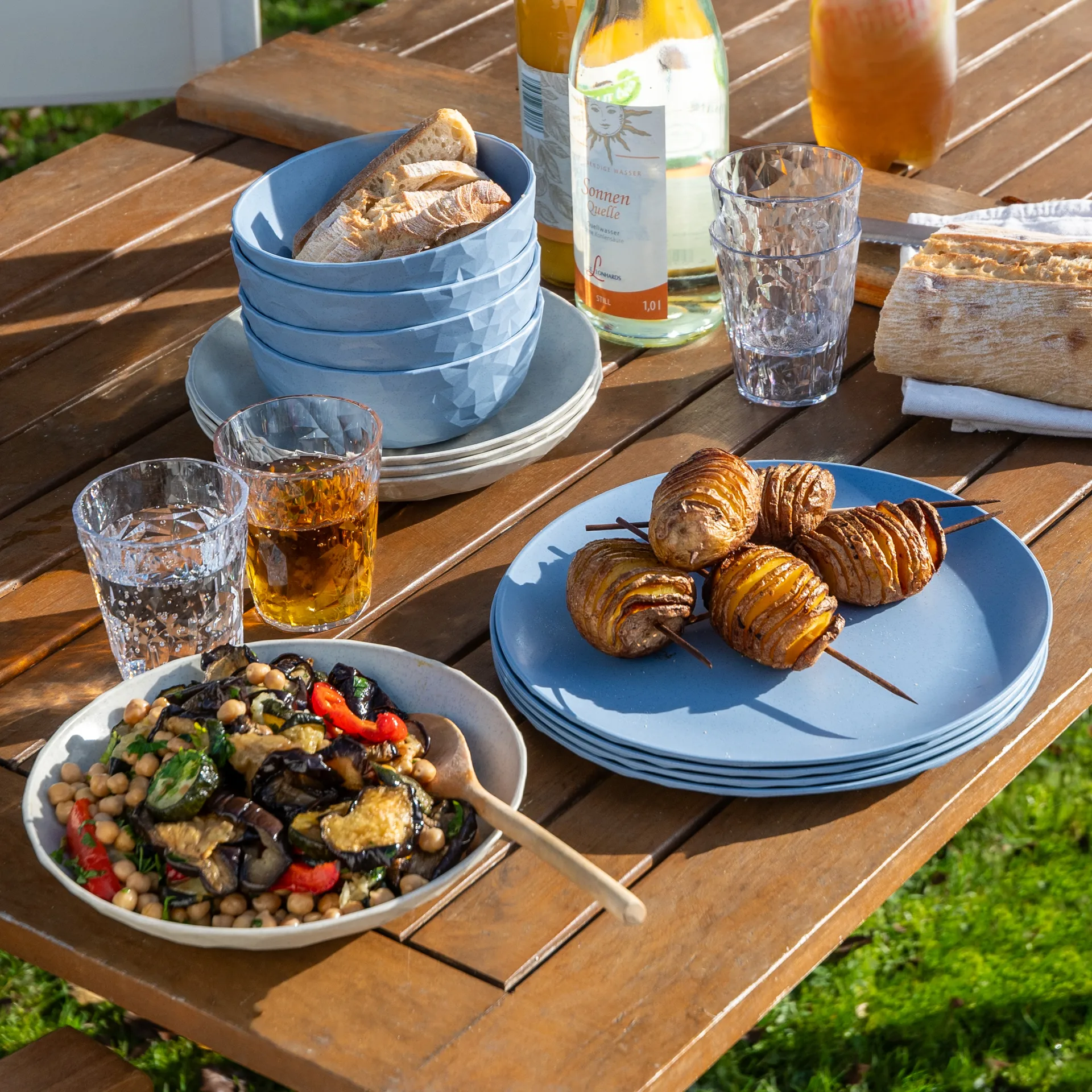 Club kulho Ø16,2 cm 4-pack biokierrätysmuovi, Nature flower blue Koziol