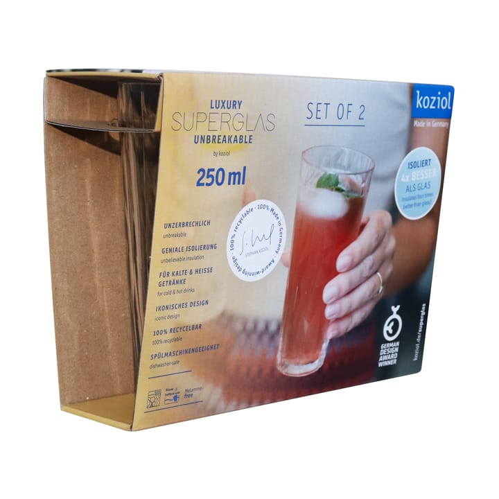 Club No. 19 juomalasi muovi 25 cl 2-pack, Kristallinkirkas Koziol