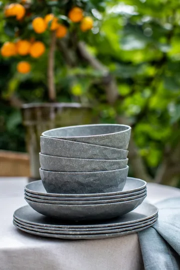 Club syvä lautanen Ø22 cm 4-pack biokierrätysmuovi - Nature ash grey - Koziol