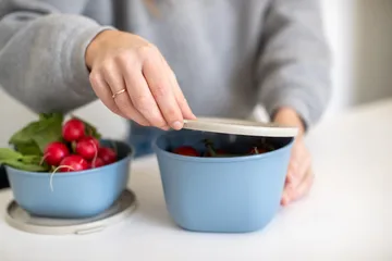 Connect kulho kannella 1 L biokierrätysmuovi - Nature flower blue - Koziol