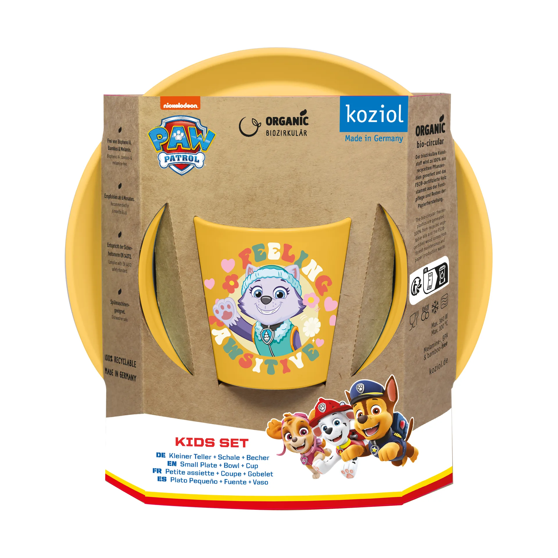 Connect Paw Patrol lastenastiasto 3 osaa., Keltainen Koziol