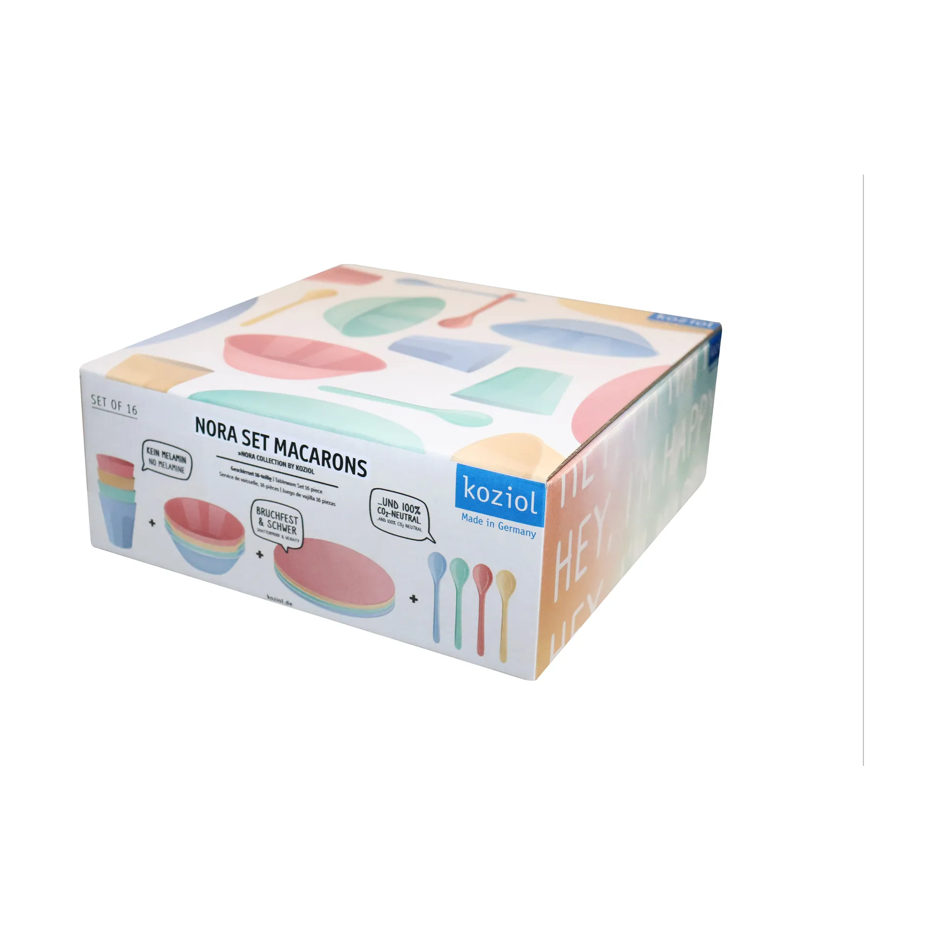 Nora Macarons astiasto 16 osaa., Monivärinen Koziol